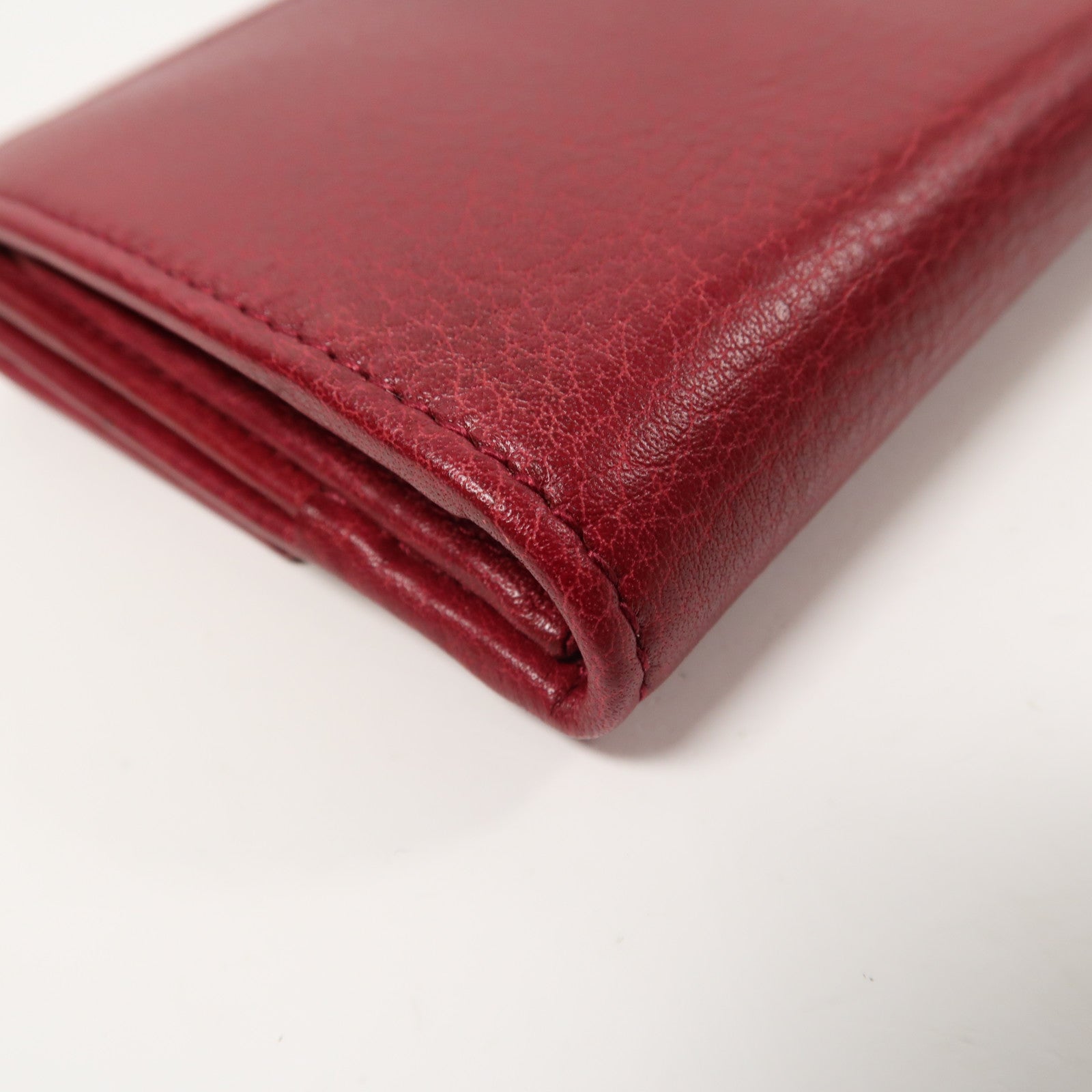 GUCCI 牛皮皮革Long Wallet金扣長錢包紅色