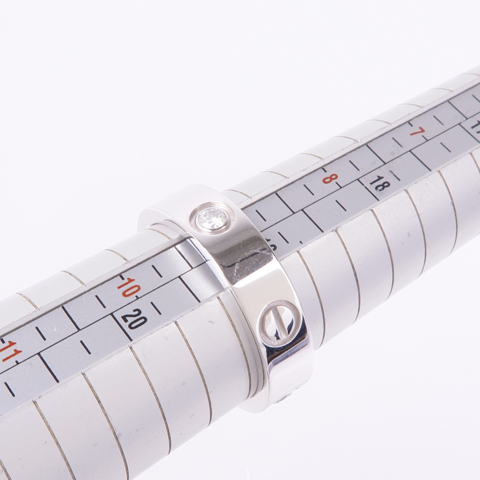 CARTIER 18K白金Love Ring 3 Diamonds鑽石戒指Cartier#60/US#9.25