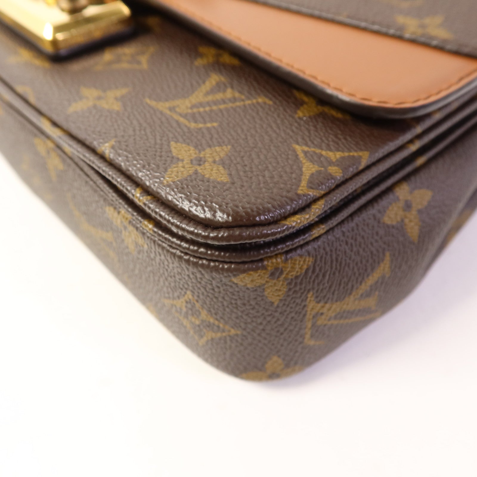 LOUIS VUITTON Monogram Marceau金扣鏈帶肩背袋棕色