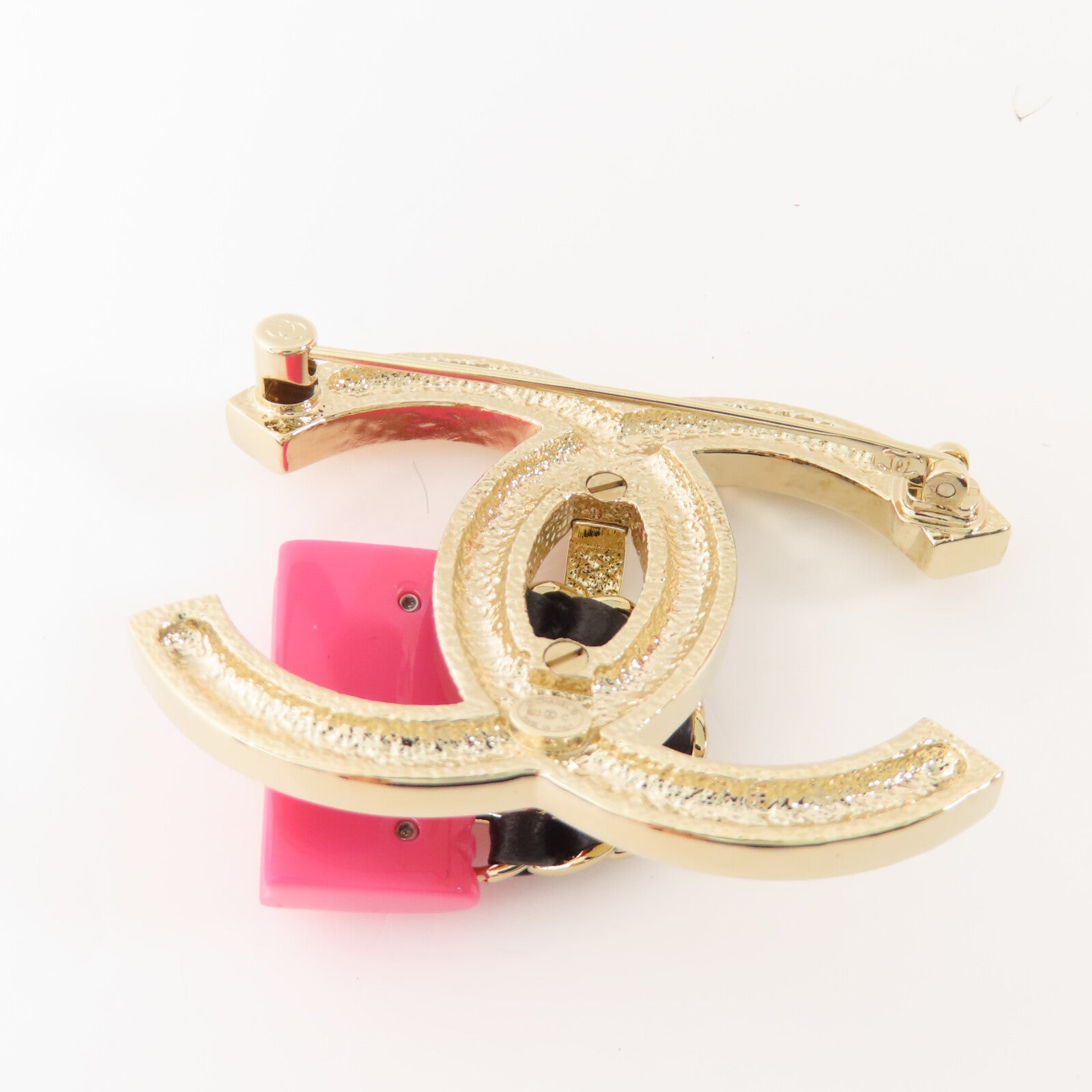 CHANEL 金屬/水鑽Brooch金扣胸針