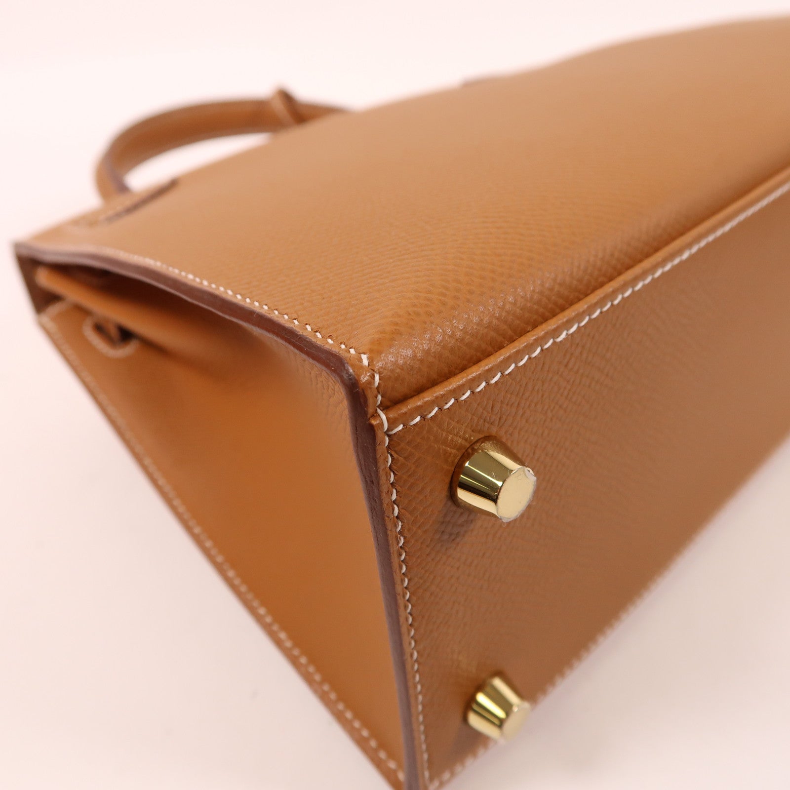 HERMES Epsom皮革Kelly 25金扣手挽肩背兩用袋金色