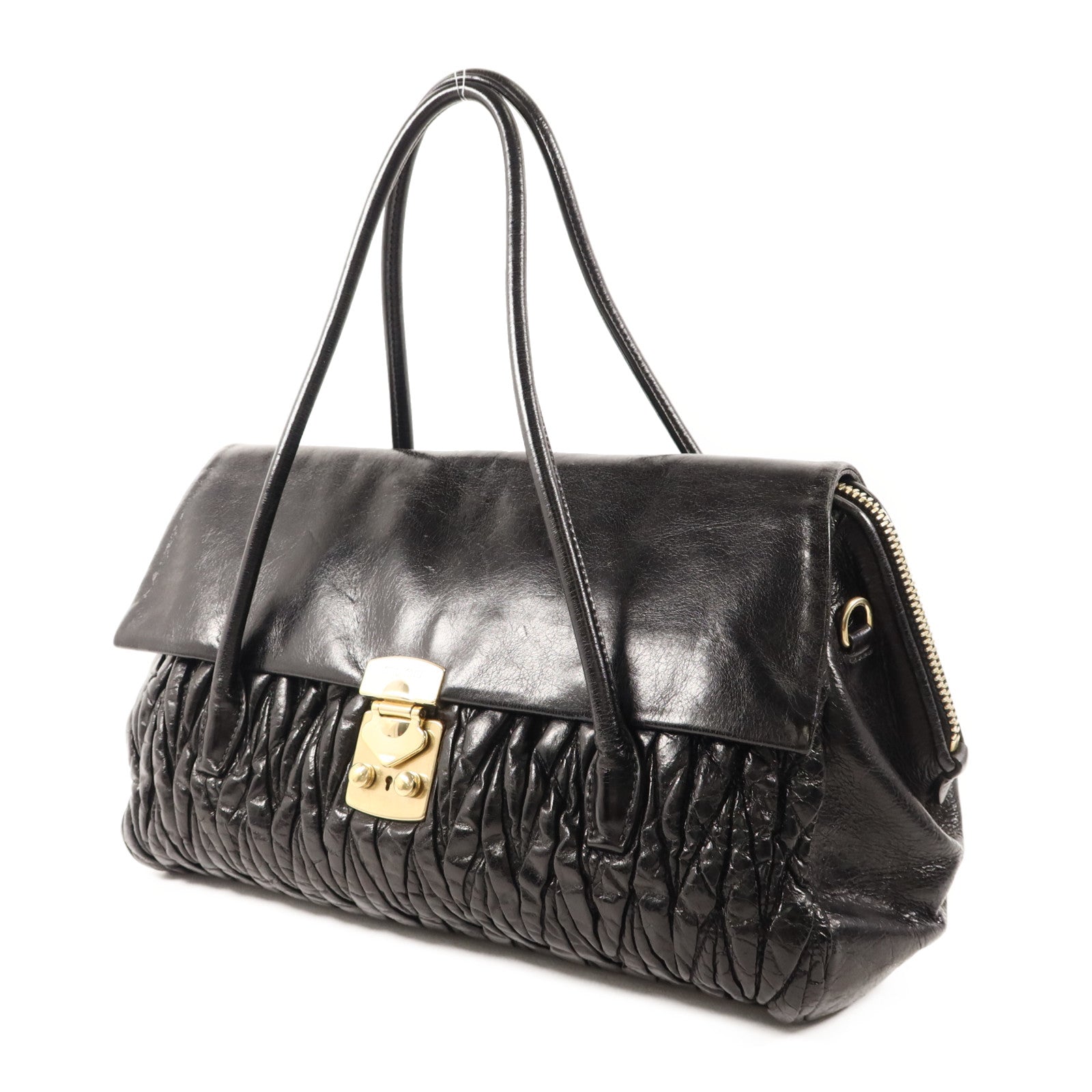 Miu Miu 牛皮皮革2 Way Shoulder Bag金扣手挽肩背兩用袋