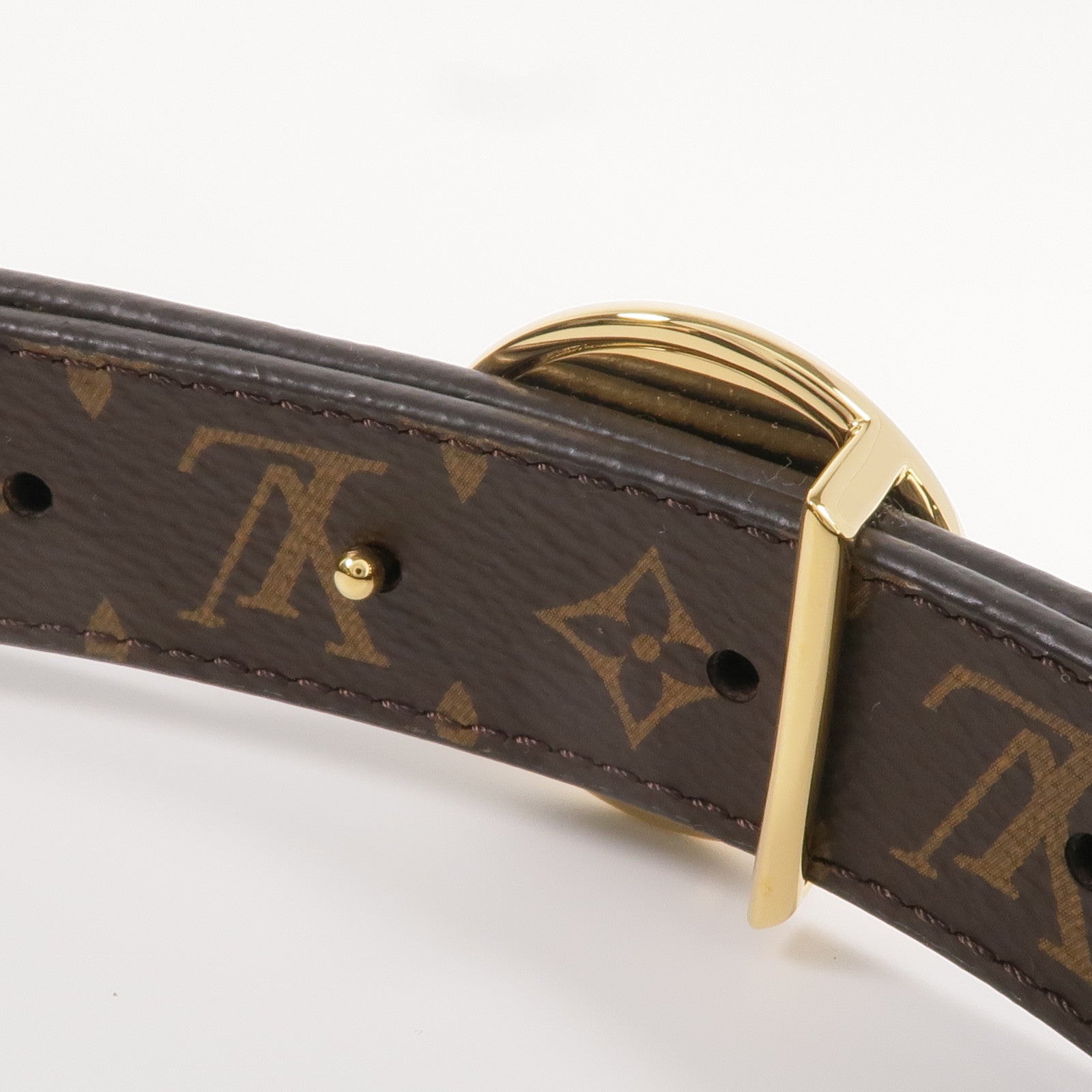 LOUIS VUITTON Monogram Circle Gold Reversible Belt金扣皮帶