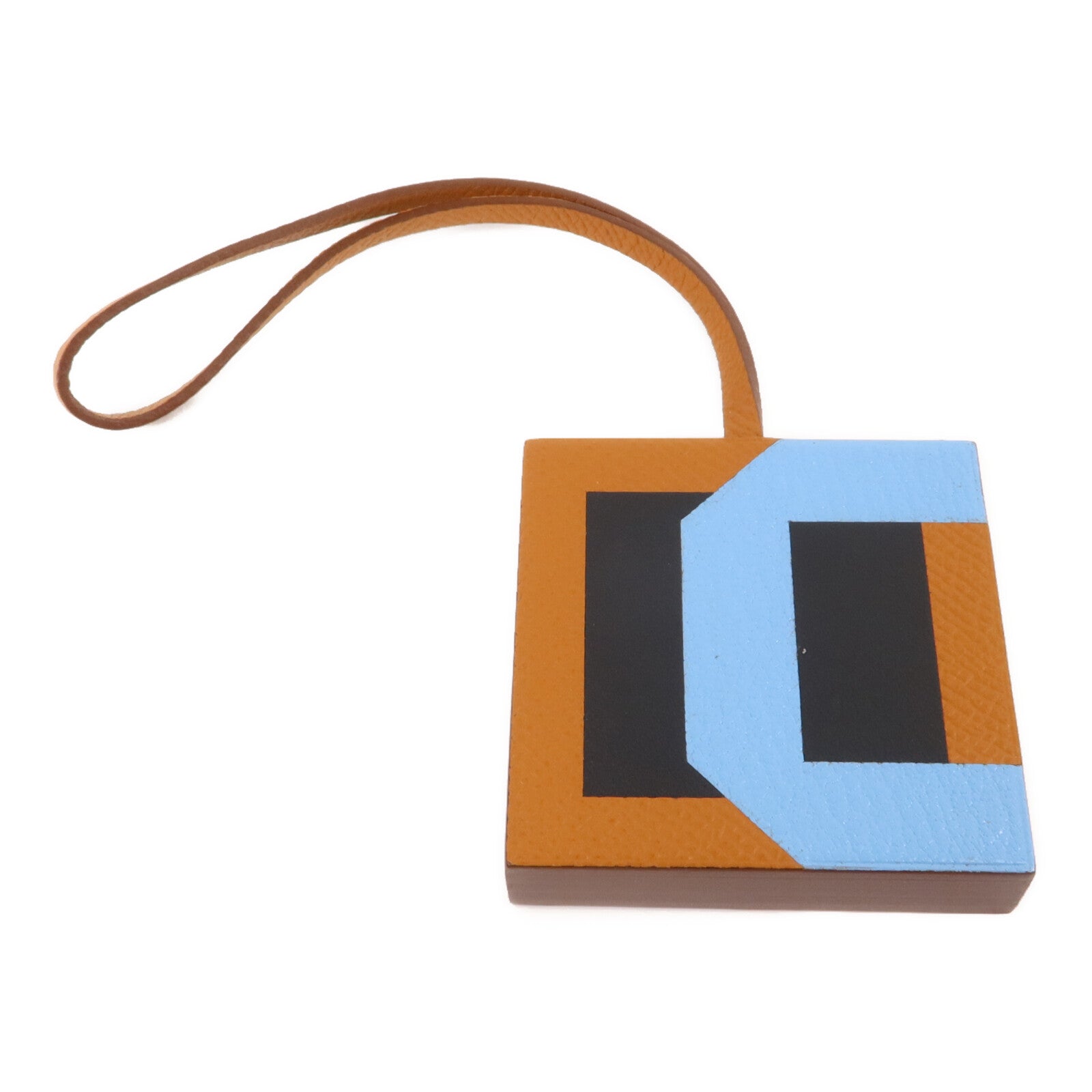 HERMES Epsom皮革H Lettres Au Carre掛飾Gold