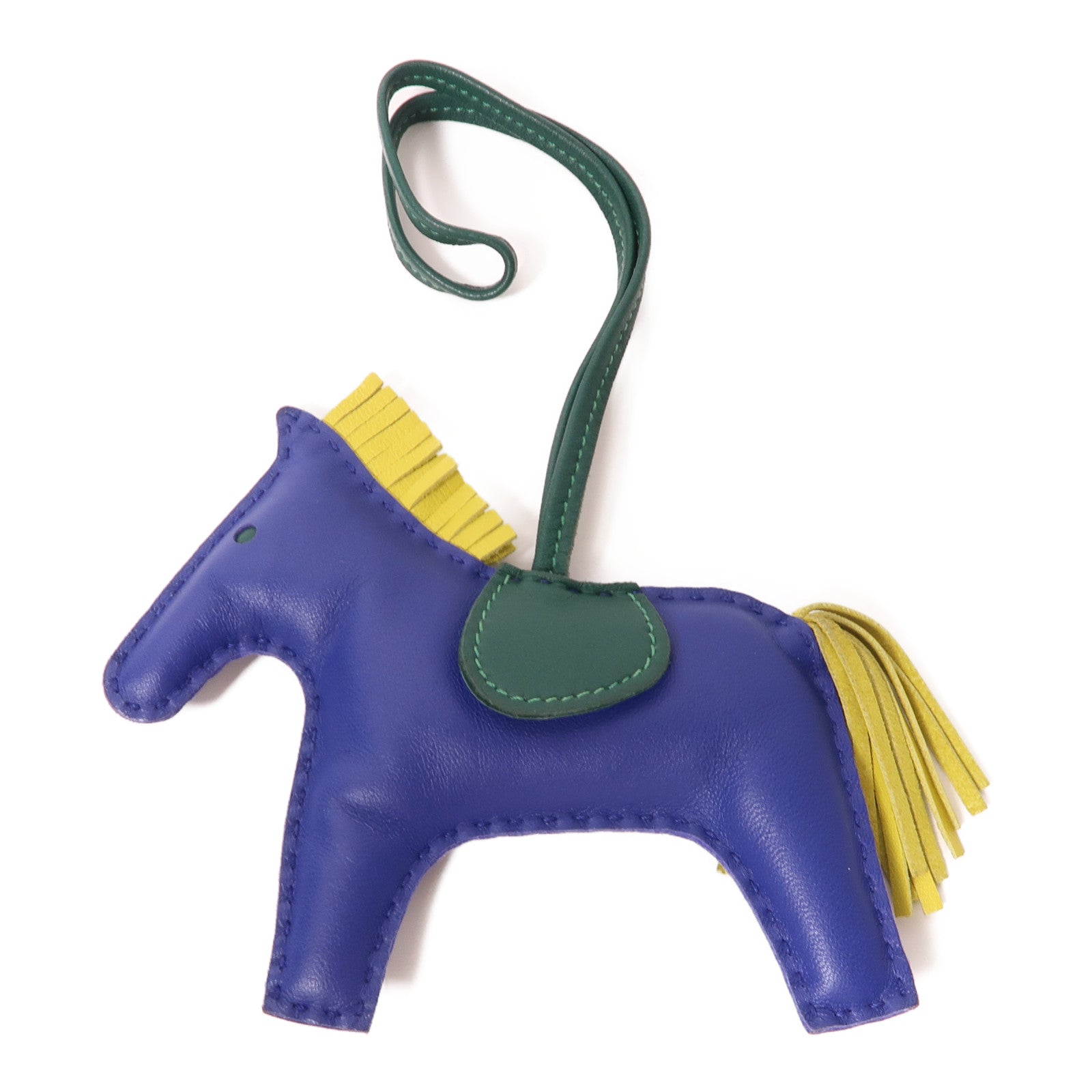 HERMES Swift皮革Rodeo MM掛飾藍色/綠色/黃色