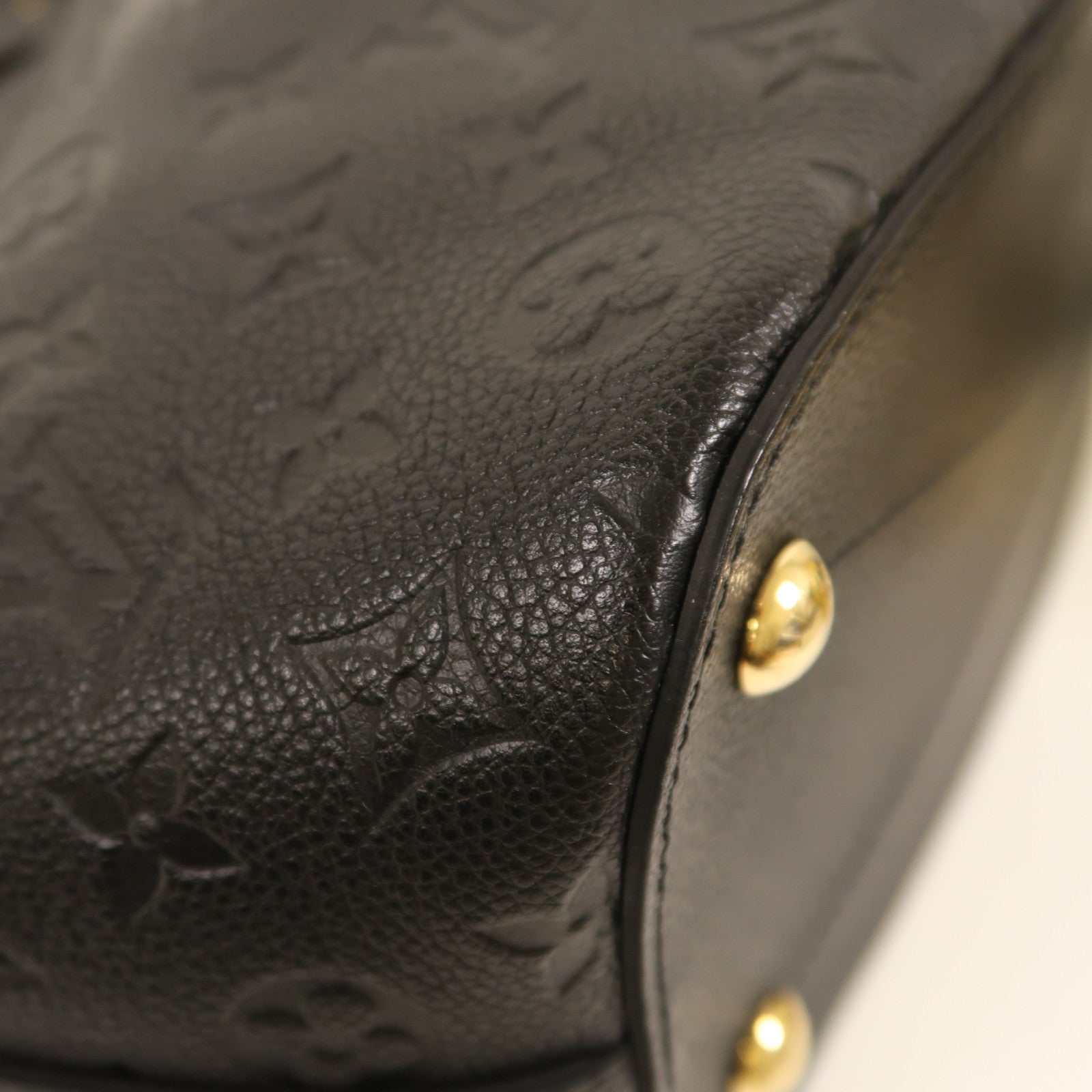 LOUIS VUITTON Monogram Empreinte Mazarine MM金扣手挽肩背兩用袋黑色