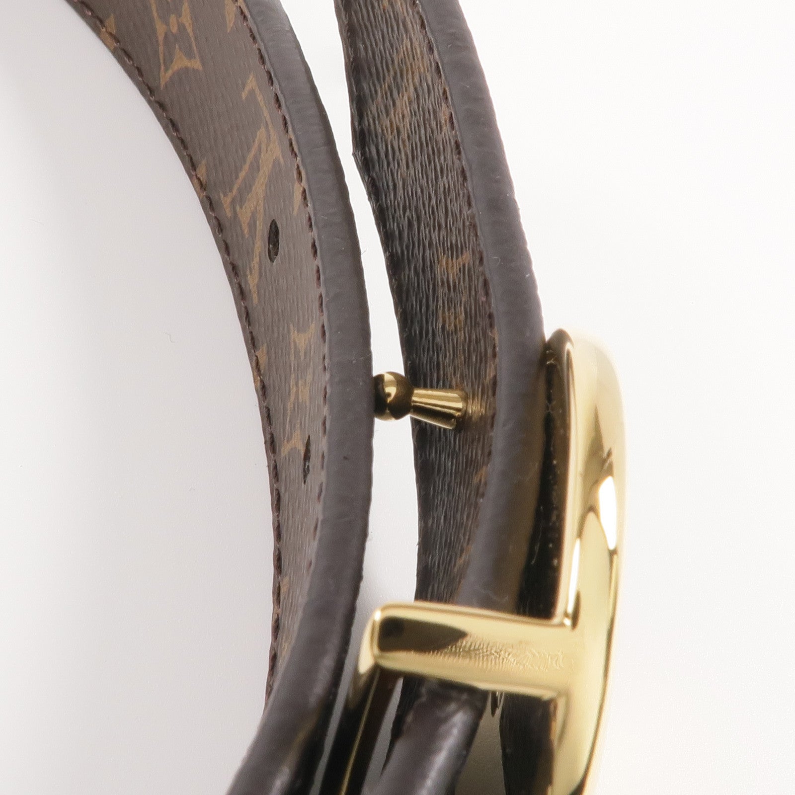 LOUIS VUITTON Monogram Circle Gold Reversible Belt金扣皮帶