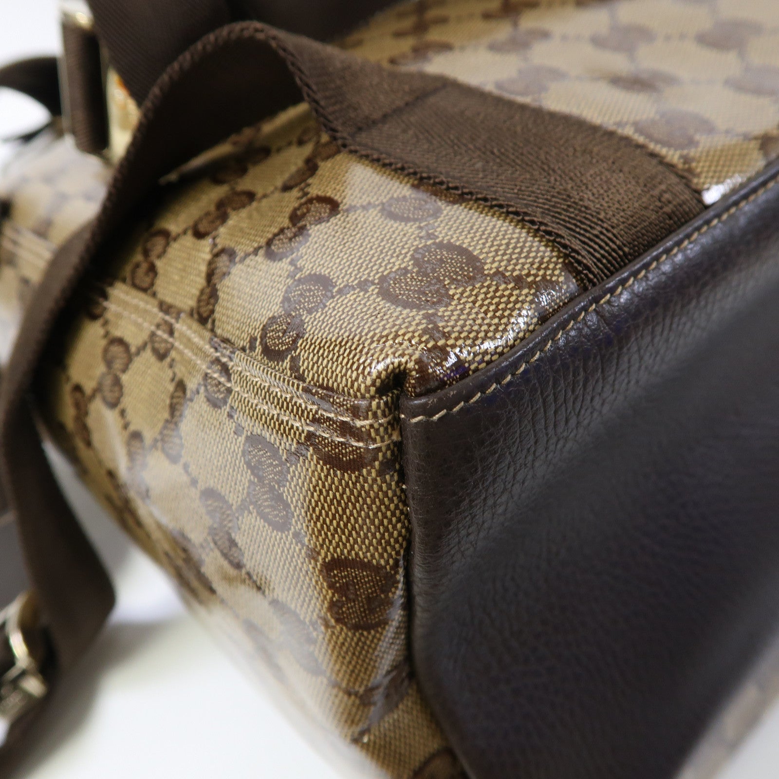 GUCCI PVC Backpack金扣背包啡色