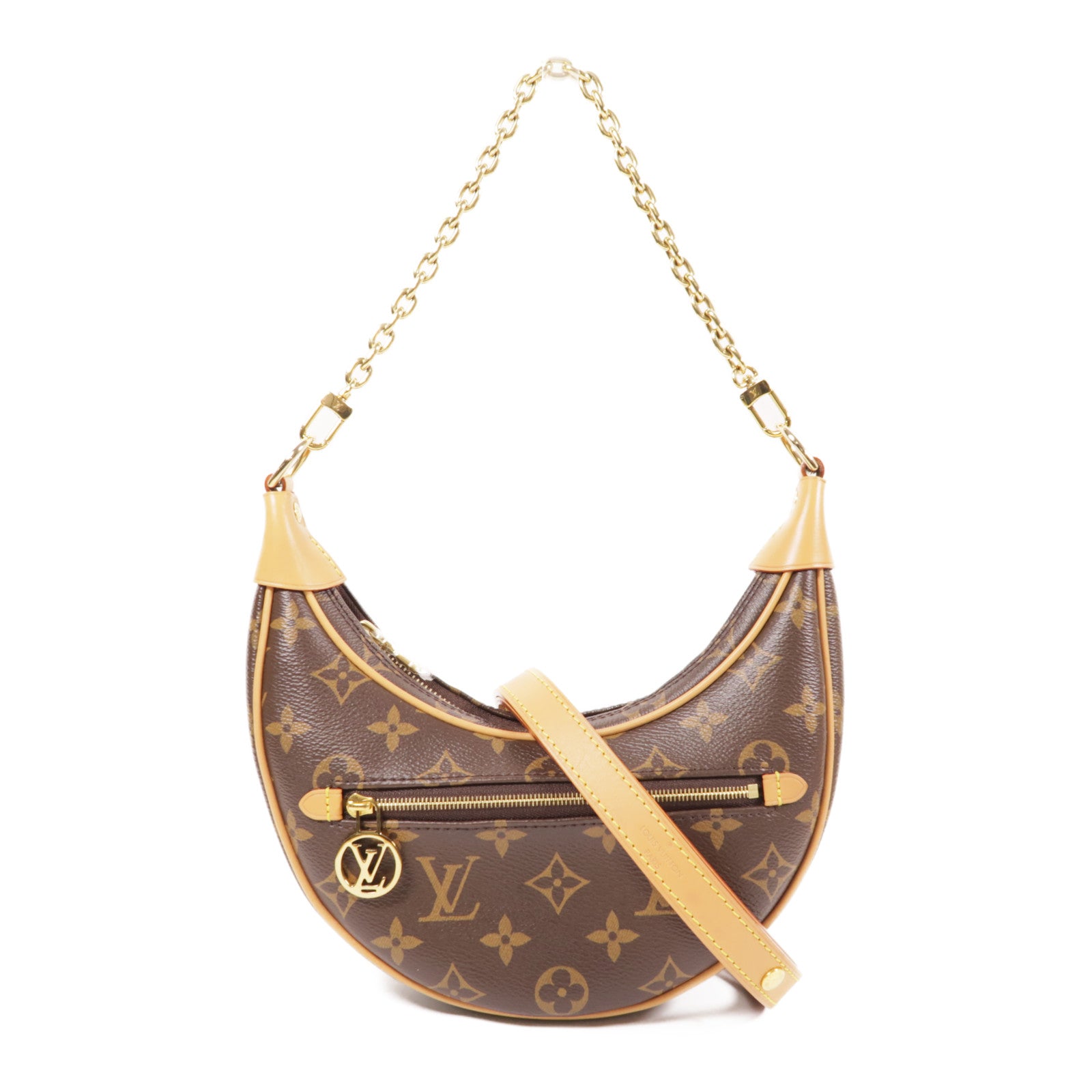 LOUIS VUITTON LV GHW Loop Chain 2 Way Bag M81098 Monogram Brown