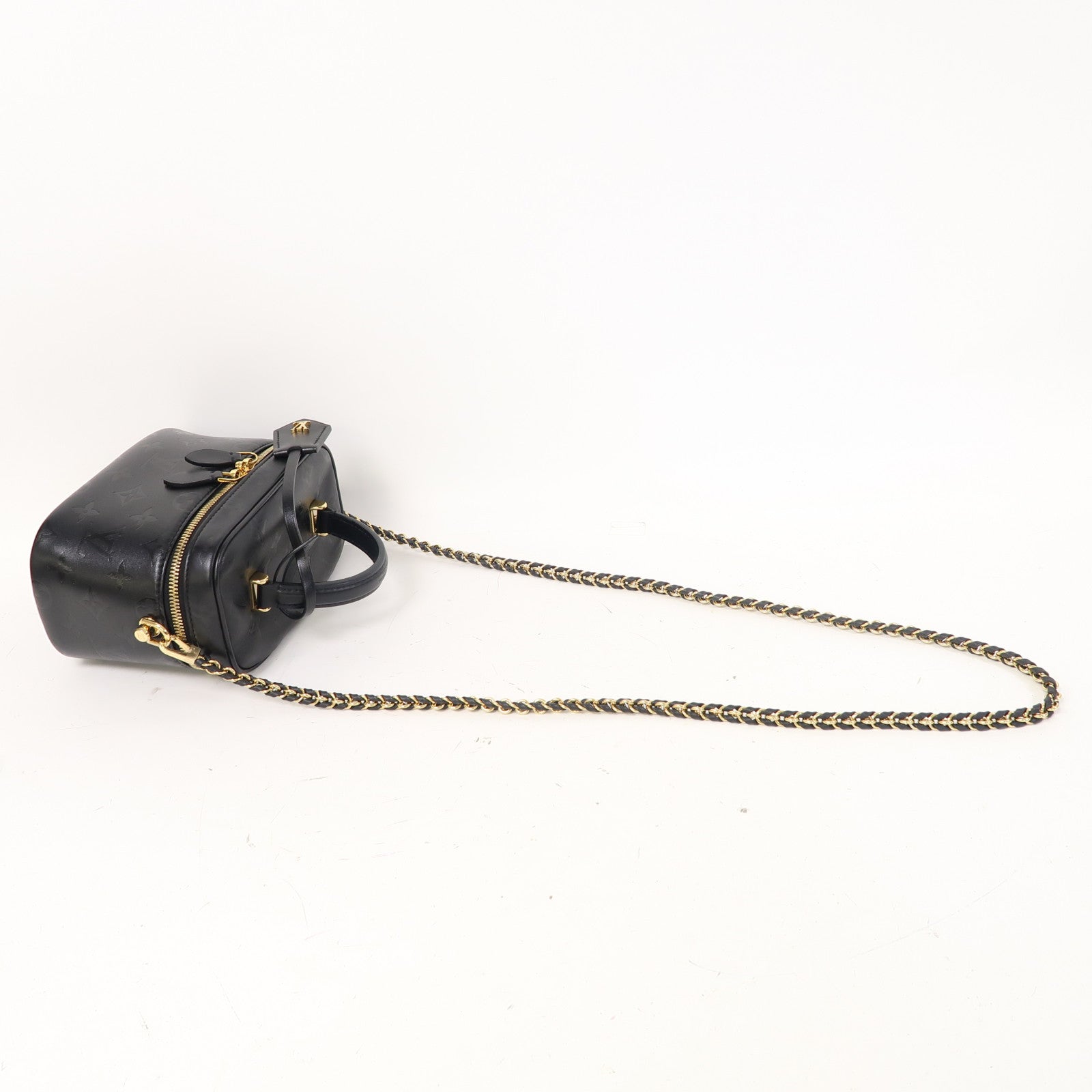 LOUIS VUITTON Monogram Ink Vanity PM金扣手挽肩背兩用袋黑色