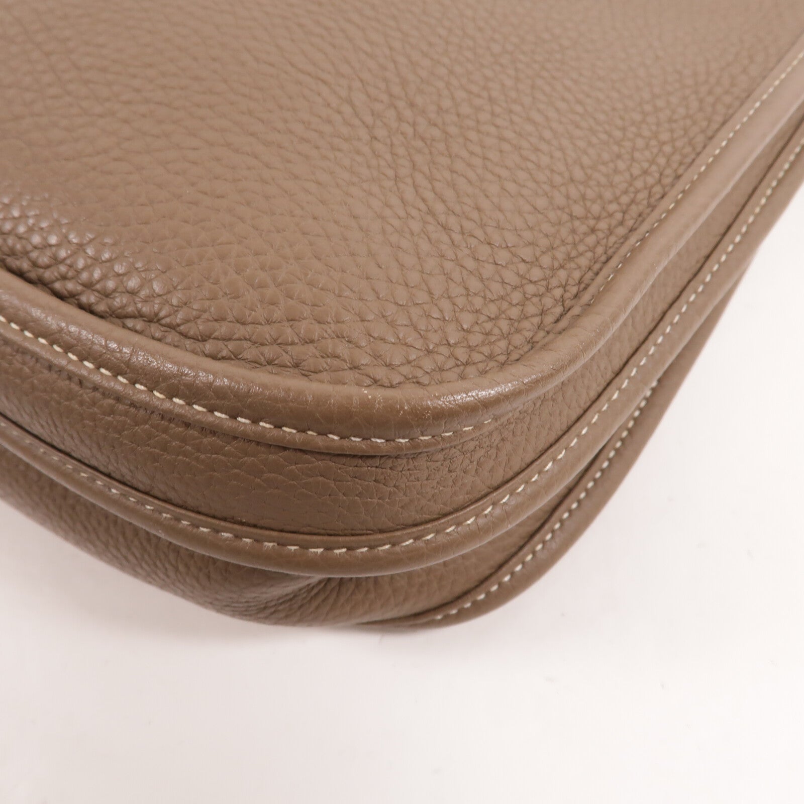 HERMES Clemence皮革Evelyne PM 肩背袋Etoupe