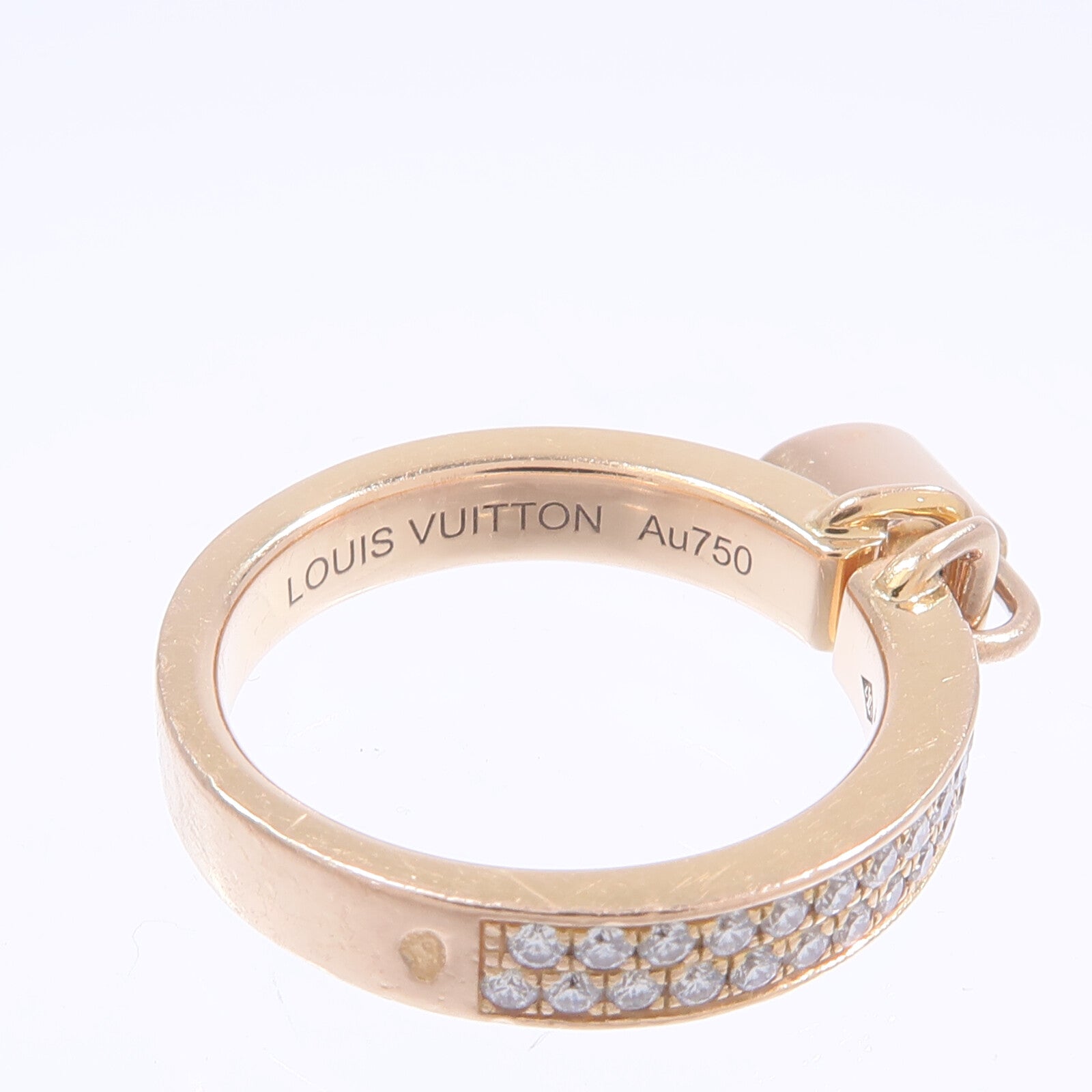 LOUIS VUITTON 18K玫瑰金Lockit Diamond Ring鑽石戒指