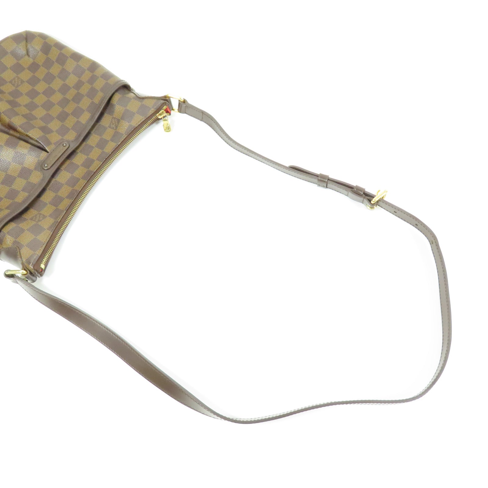 LOUIS VUITTON Damier Bloomsbury PM金扣肩背袋棕色