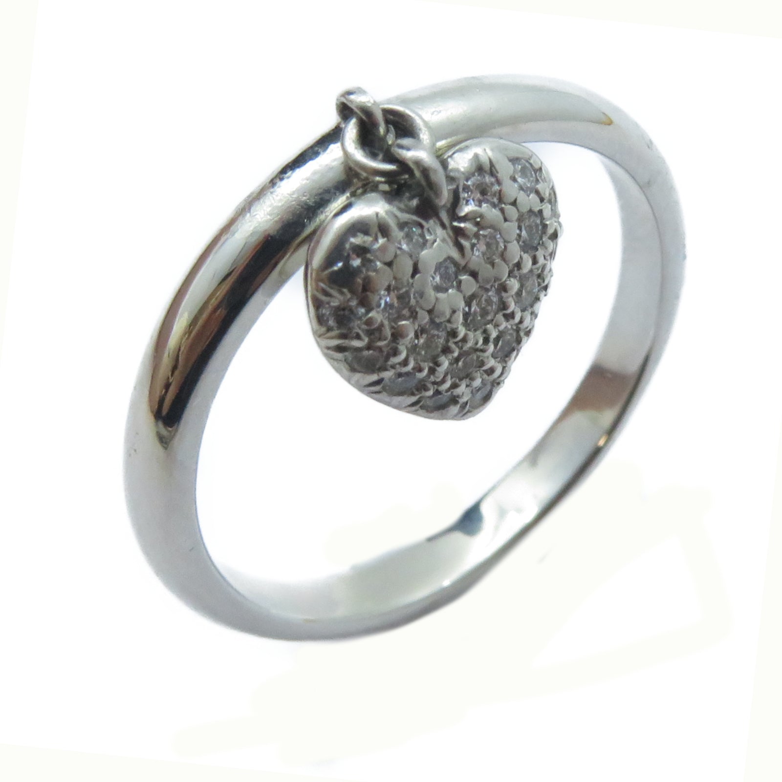 TIFFANY＆CO PT950鉑金Heart Diamond Ring鑽石戒指US#8.75