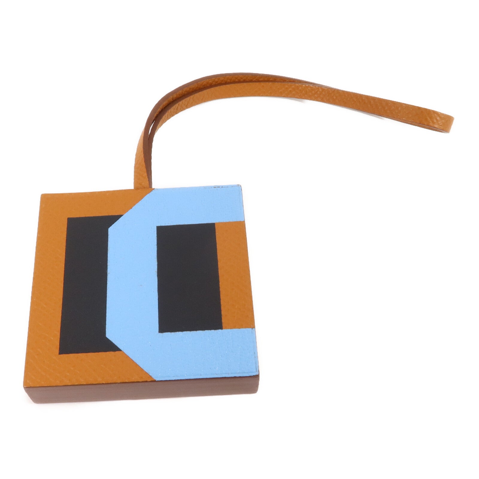 HERMES Epsom皮革H Lettres Au Carre掛飾Gold