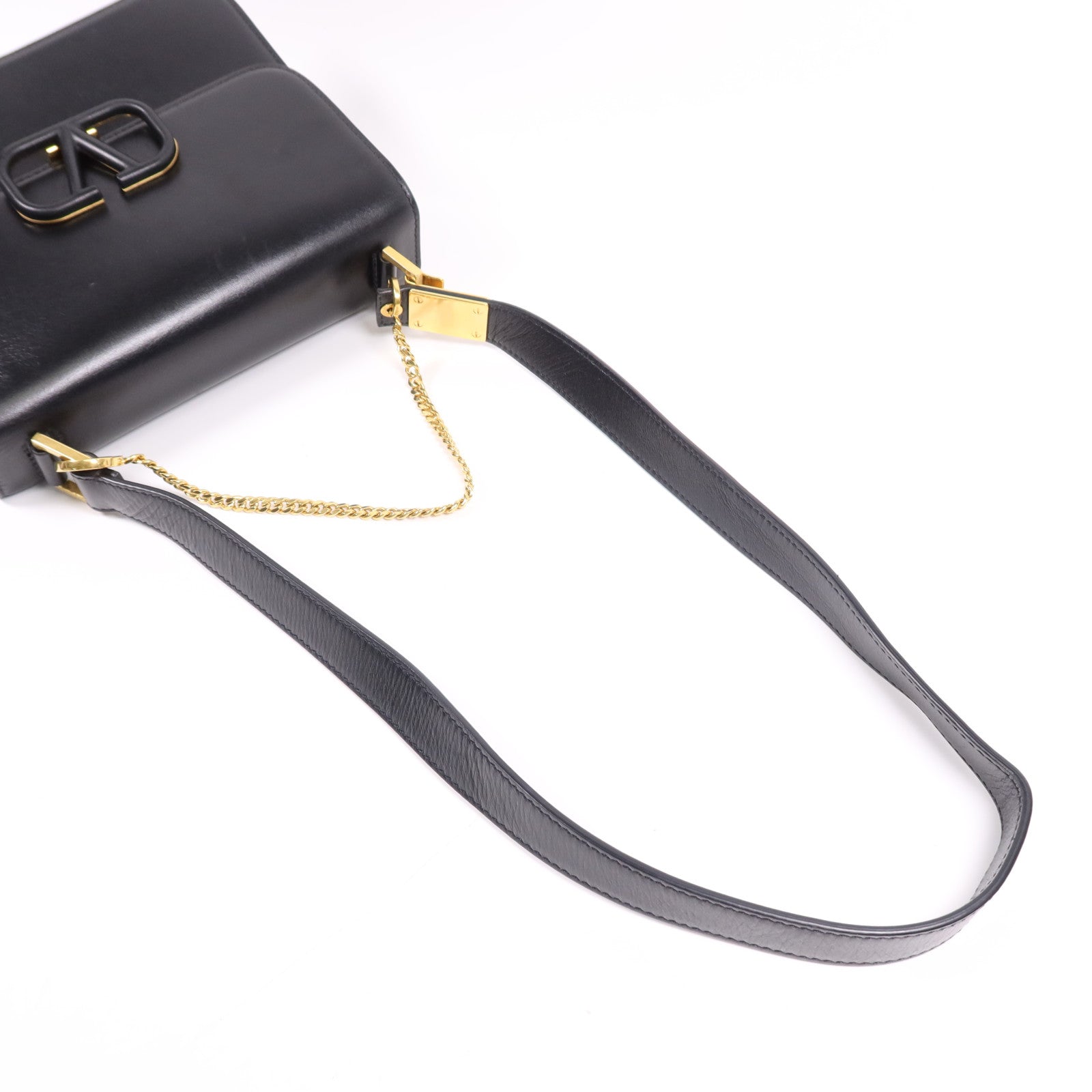 Valentino 【激減優惠】牛皮皮革Shoulder Bag銀扣肩背袋