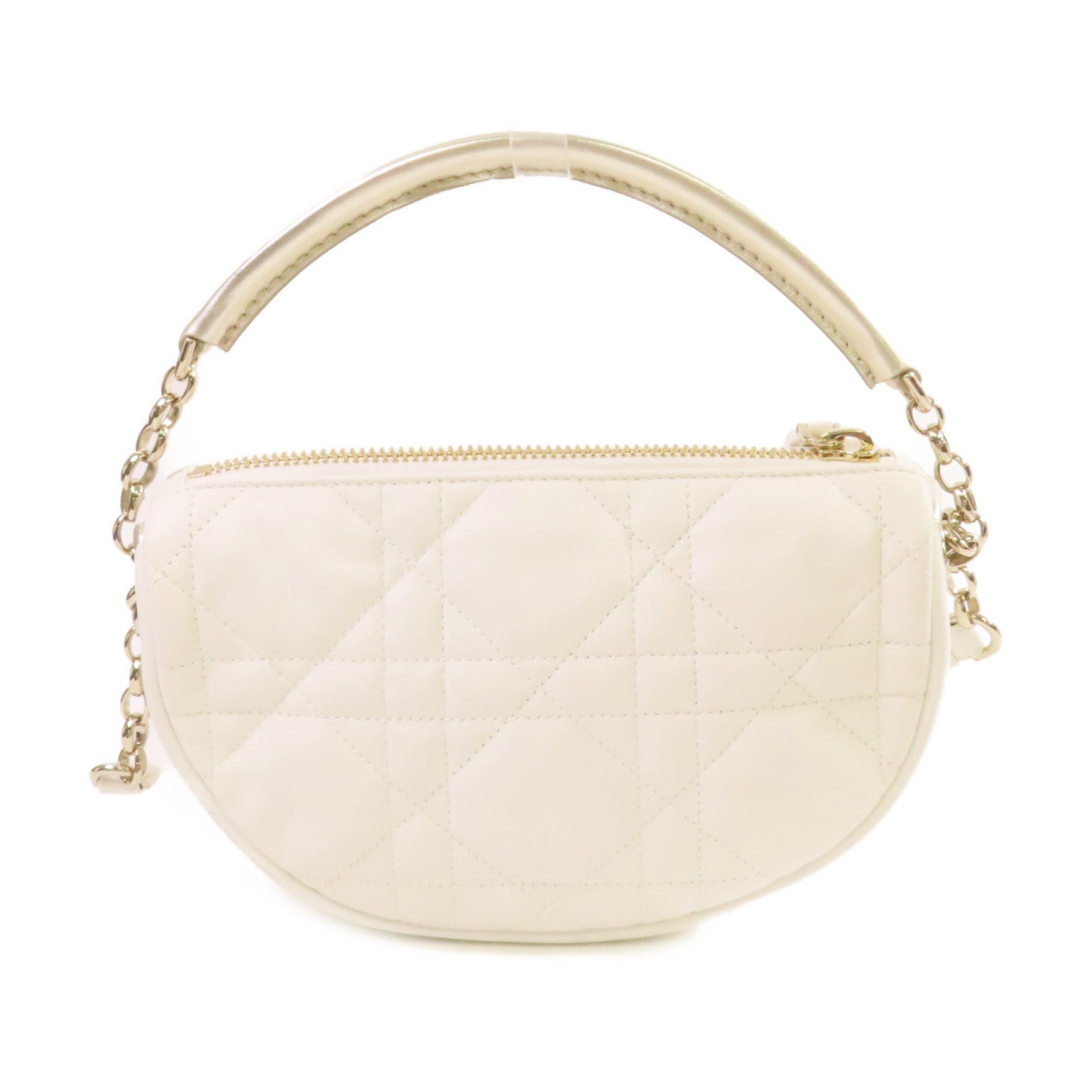 Dior 牛皮皮革Vibe Hobo 2Way Shoulder Bag金扣手挽肩背兩用袋白色