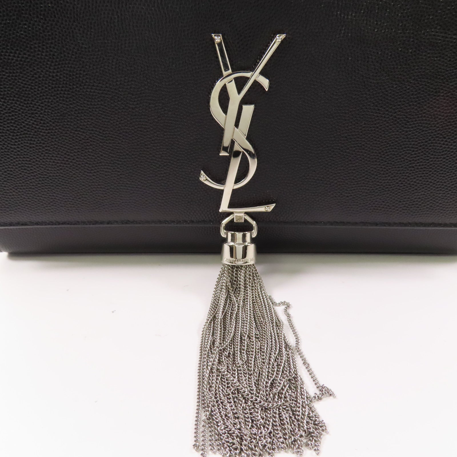 SAINT LAURENT 牛皮皮革Kate Medium銀扣鏈帶肩背袋