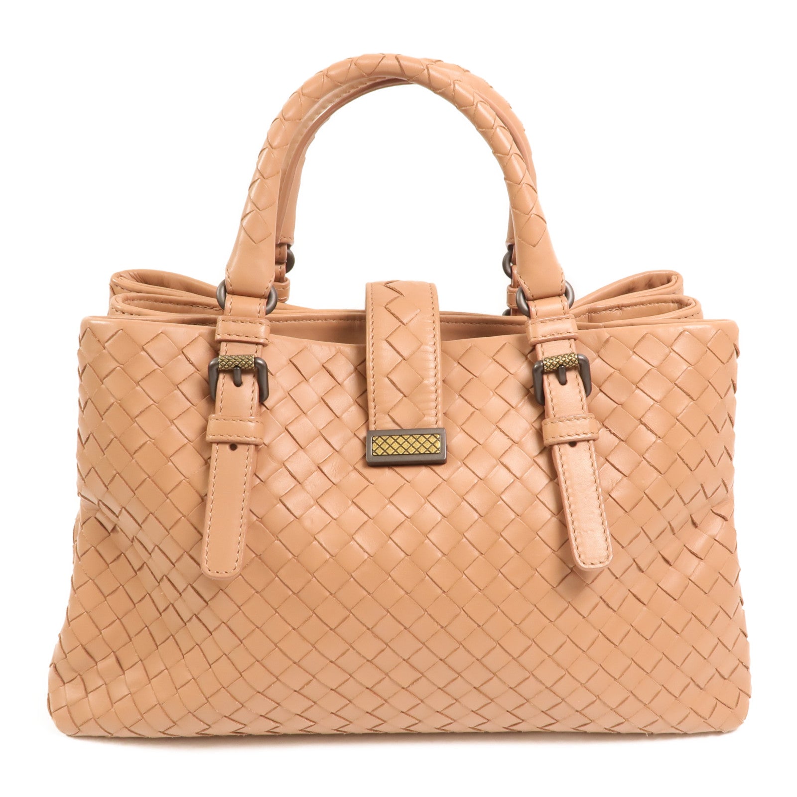 BOTTEGA VENETA 牛皮皮革Intrecciato Roma Small金扣手挽肩背兩用袋