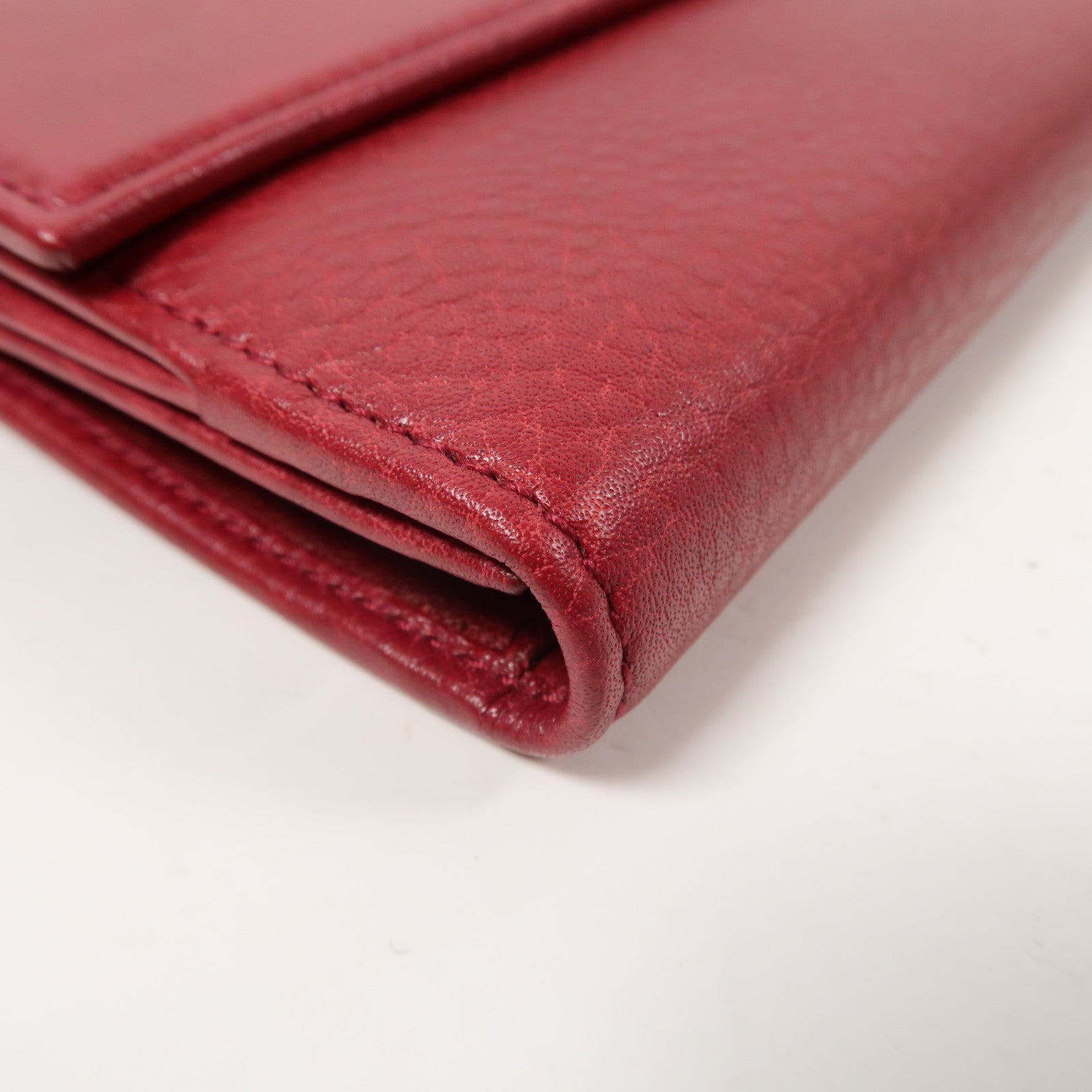 GUCCI 牛皮皮革Long Wallet金扣長錢包紅色