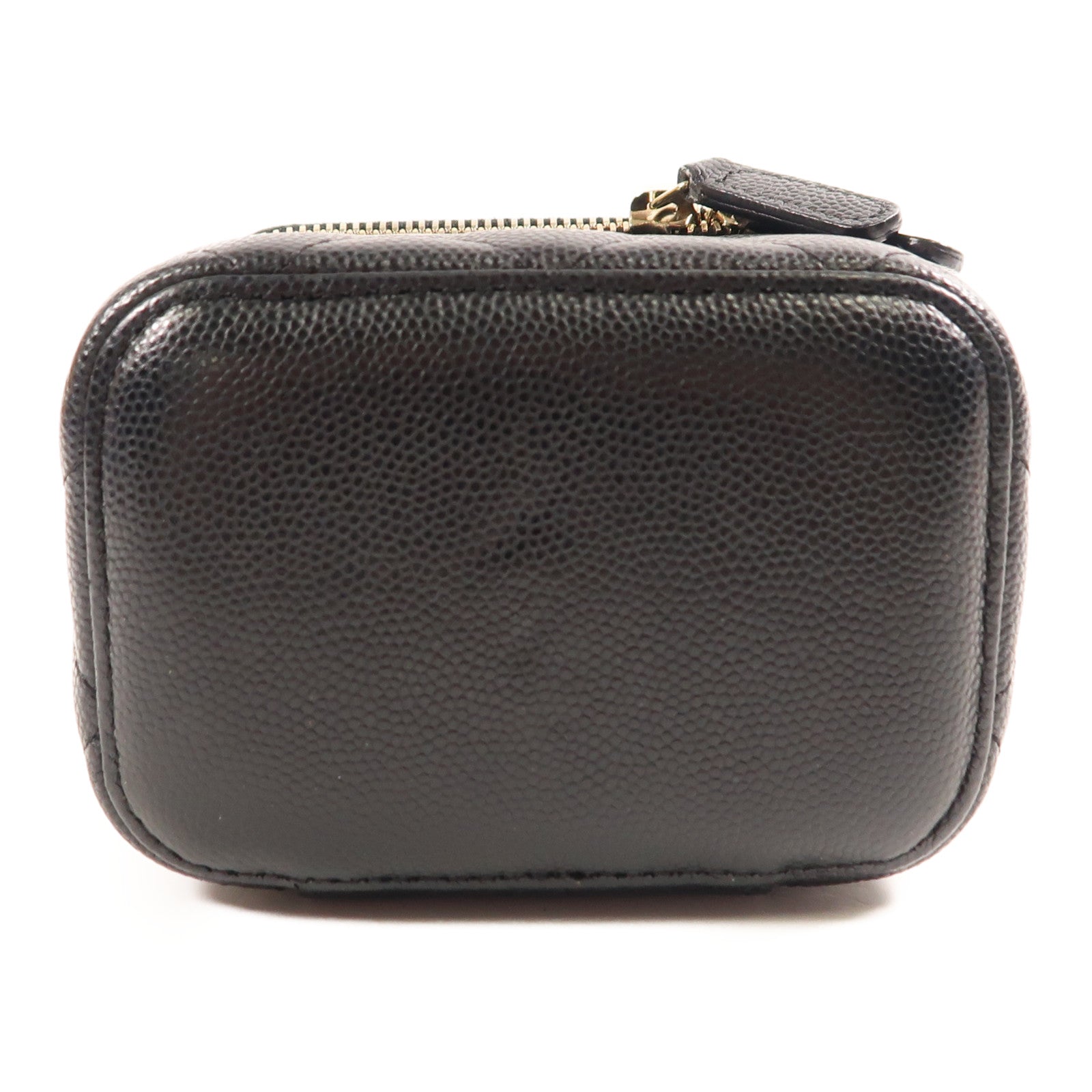 CHANEL CC GHW Mini Vanity Chain Shoulder Bag Calfskin Leather Black