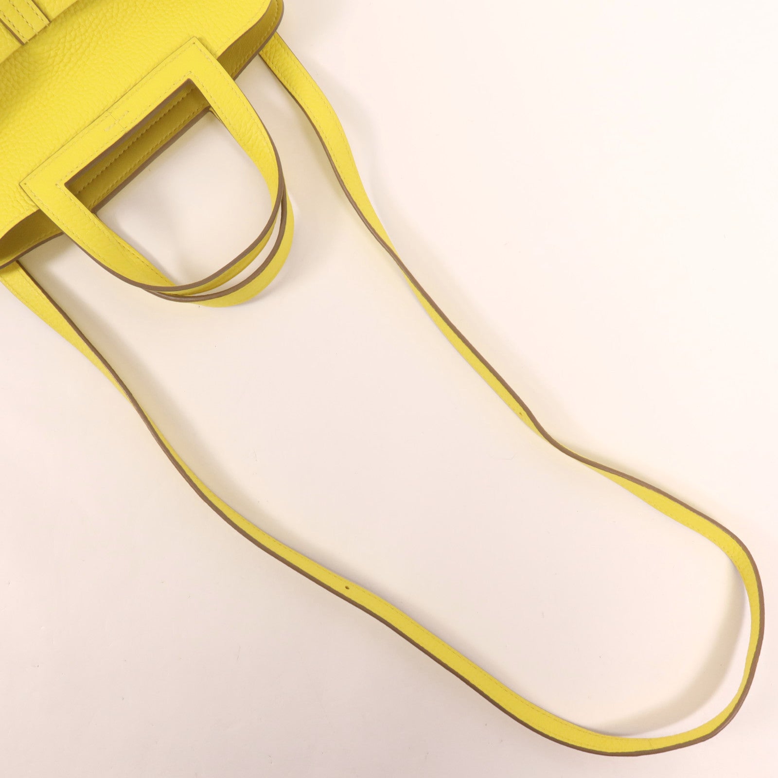 HERMES Clemence皮革Halzan 25銀扣手挽肩背兩用袋Lime