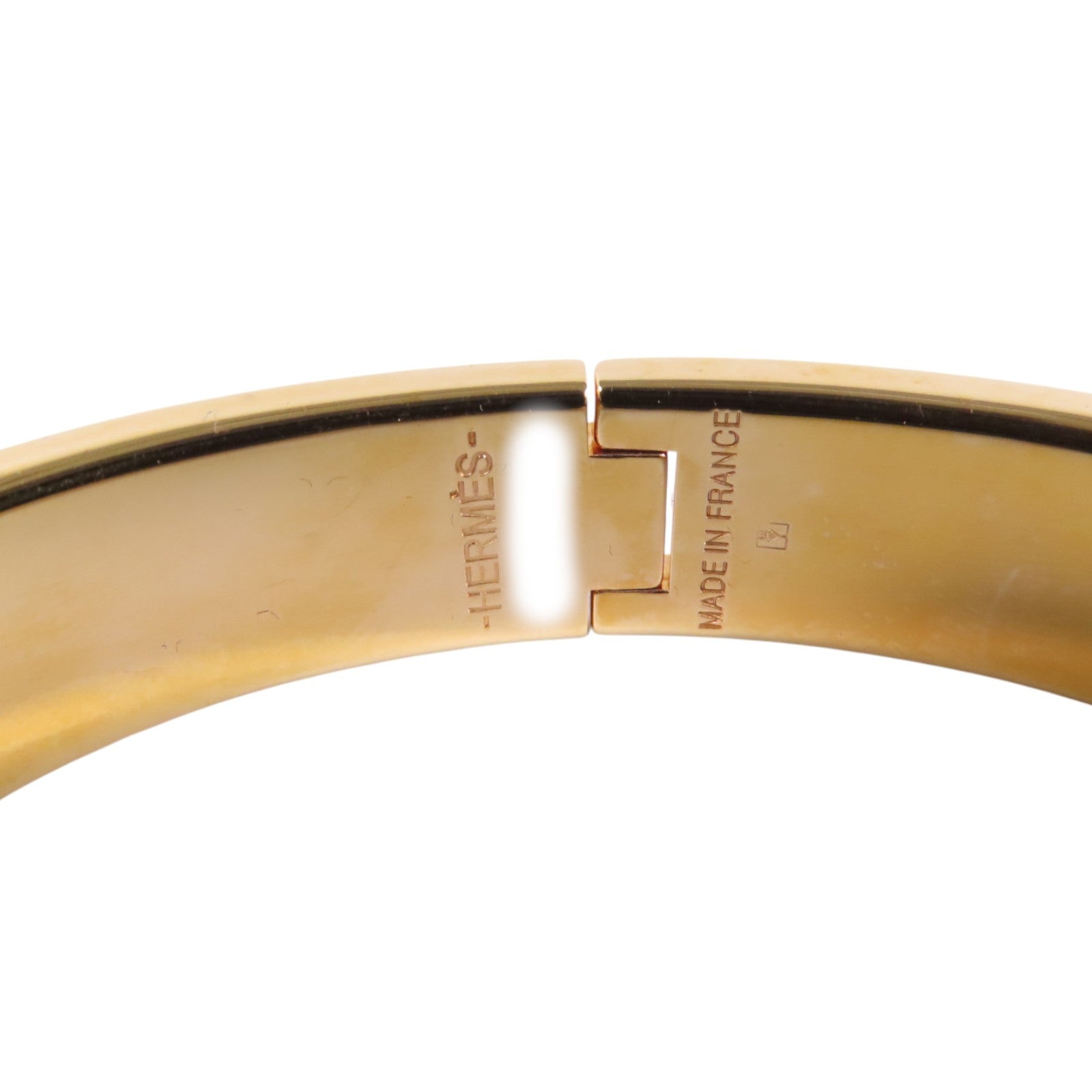 HERMES GHW Clic-Clac H Bracelet Bangle Metal Enamel Black