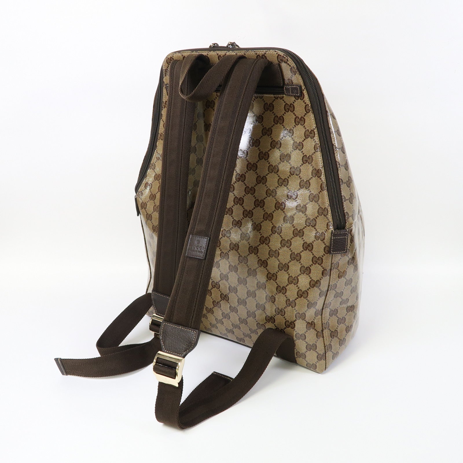 GUCCI PVC Backpack金扣背包啡色