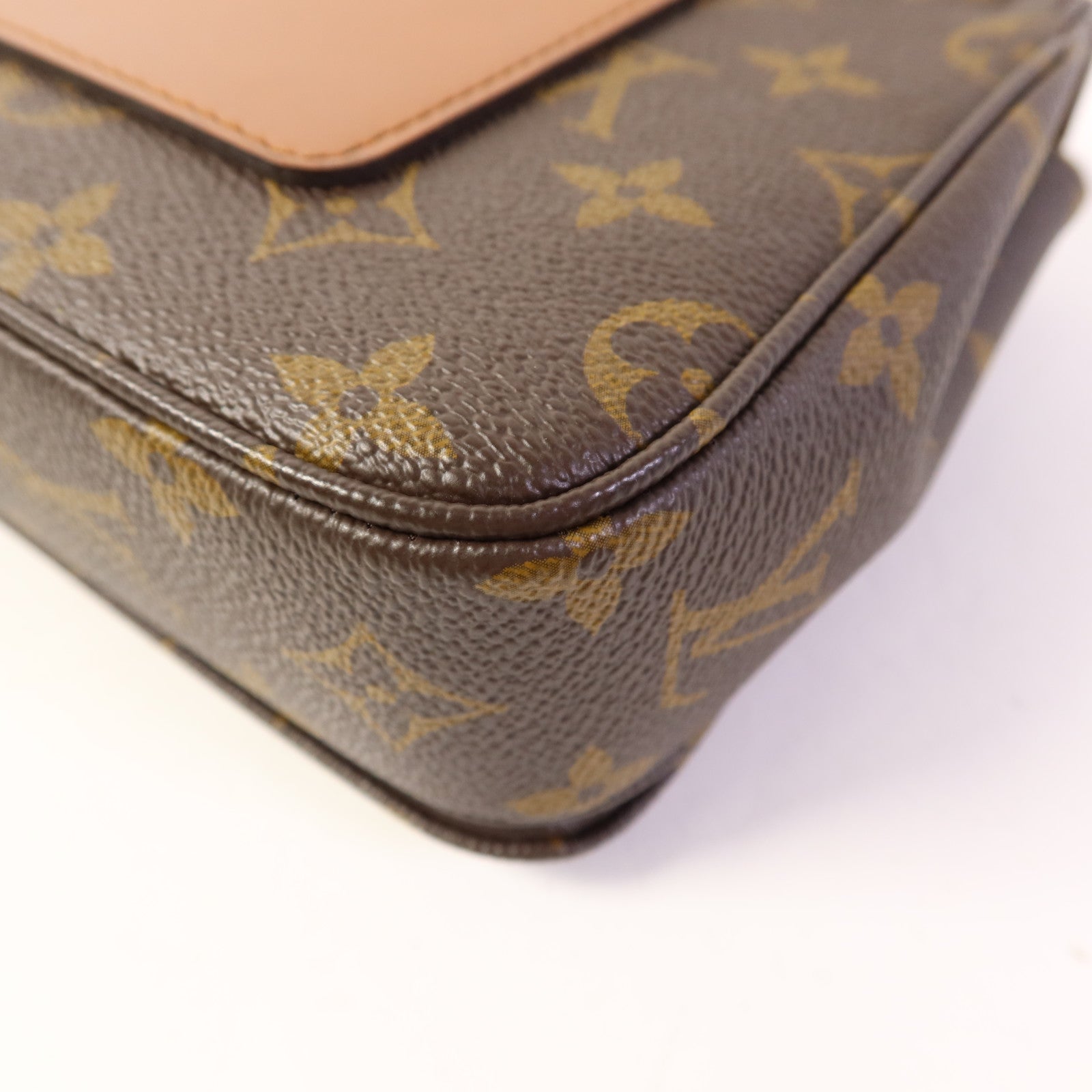 LOUIS VUITTON Monogram Marceau金扣鏈帶肩背袋棕色