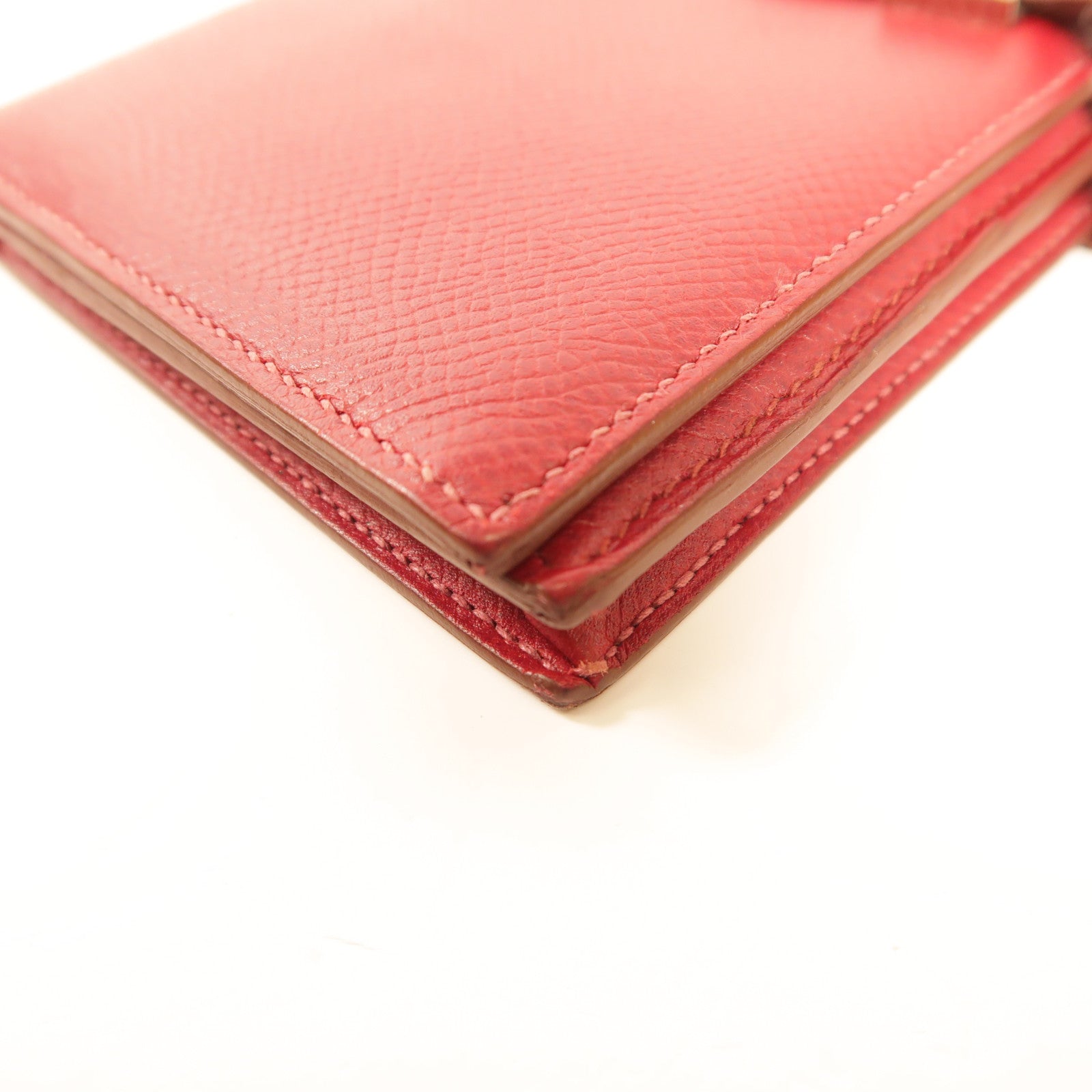 HERMES PHW Bearn Long Wallet Evercolor Leather Rouge Grenade