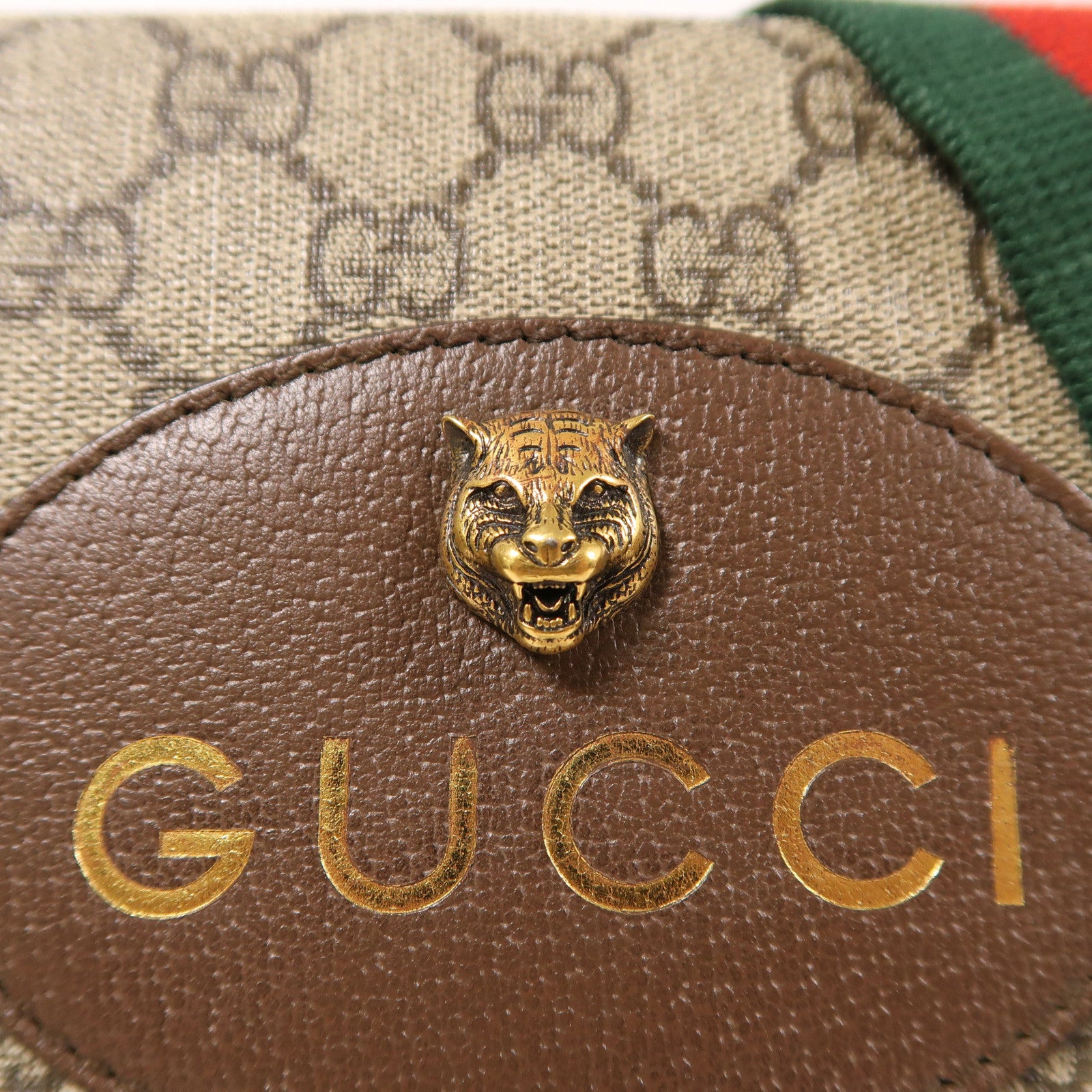 GUCCI 塗層帆布Shoulder Bag金扣肩背袋