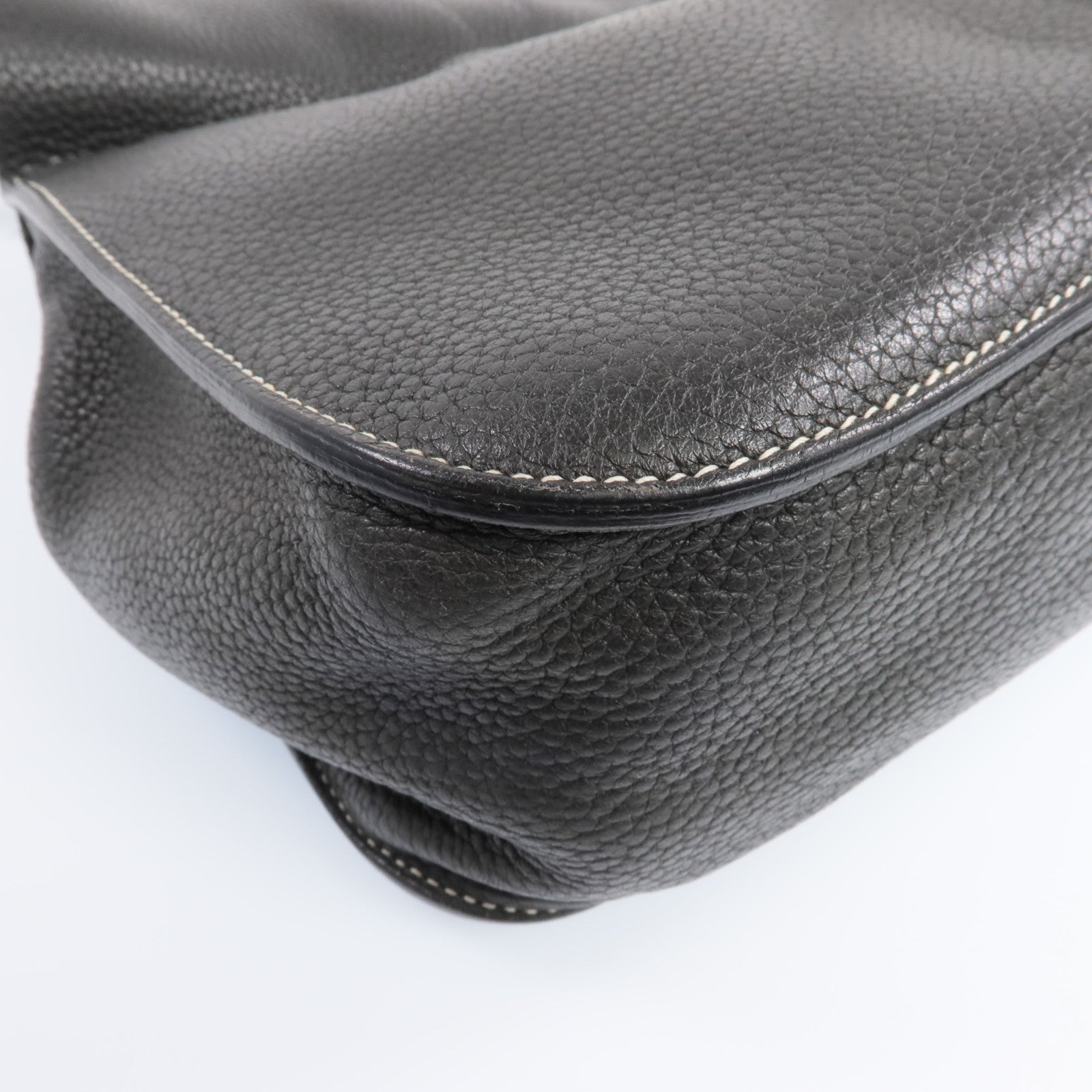HERMES 【激減優惠】Clemence皮革Halzan 31銀扣手挽肩背兩用袋Graphite