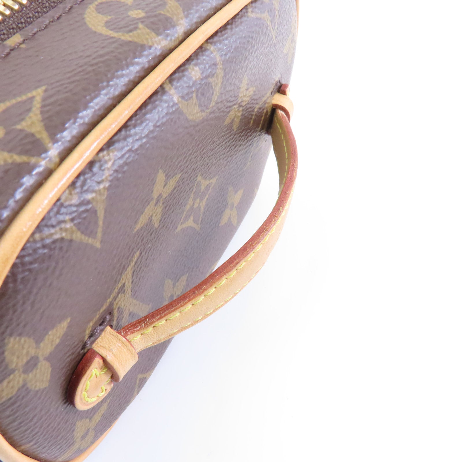 LOUIS VUITTON Monogram Nice Nano金扣手挽袋棕色