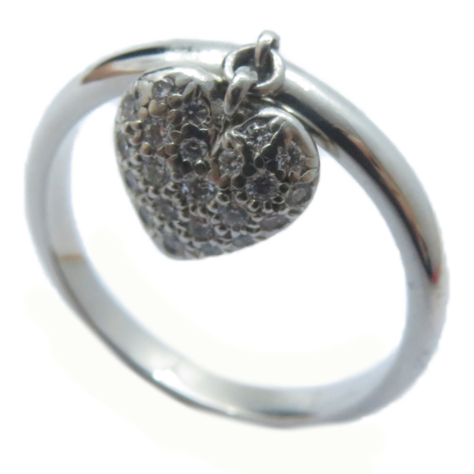 TIFFANY＆CO PT950鉑金Heart Diamond Ring鑽石戒指US#8.75