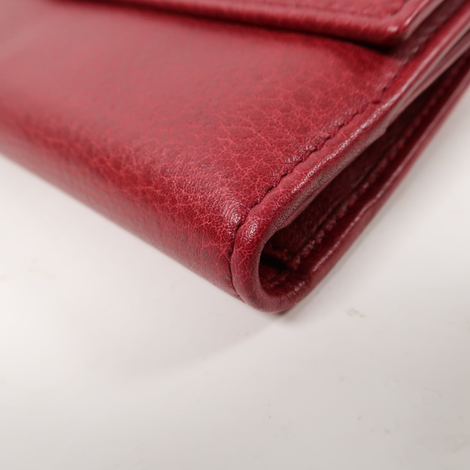 GUCCI 牛皮皮革Long Wallet金扣長錢包紅色