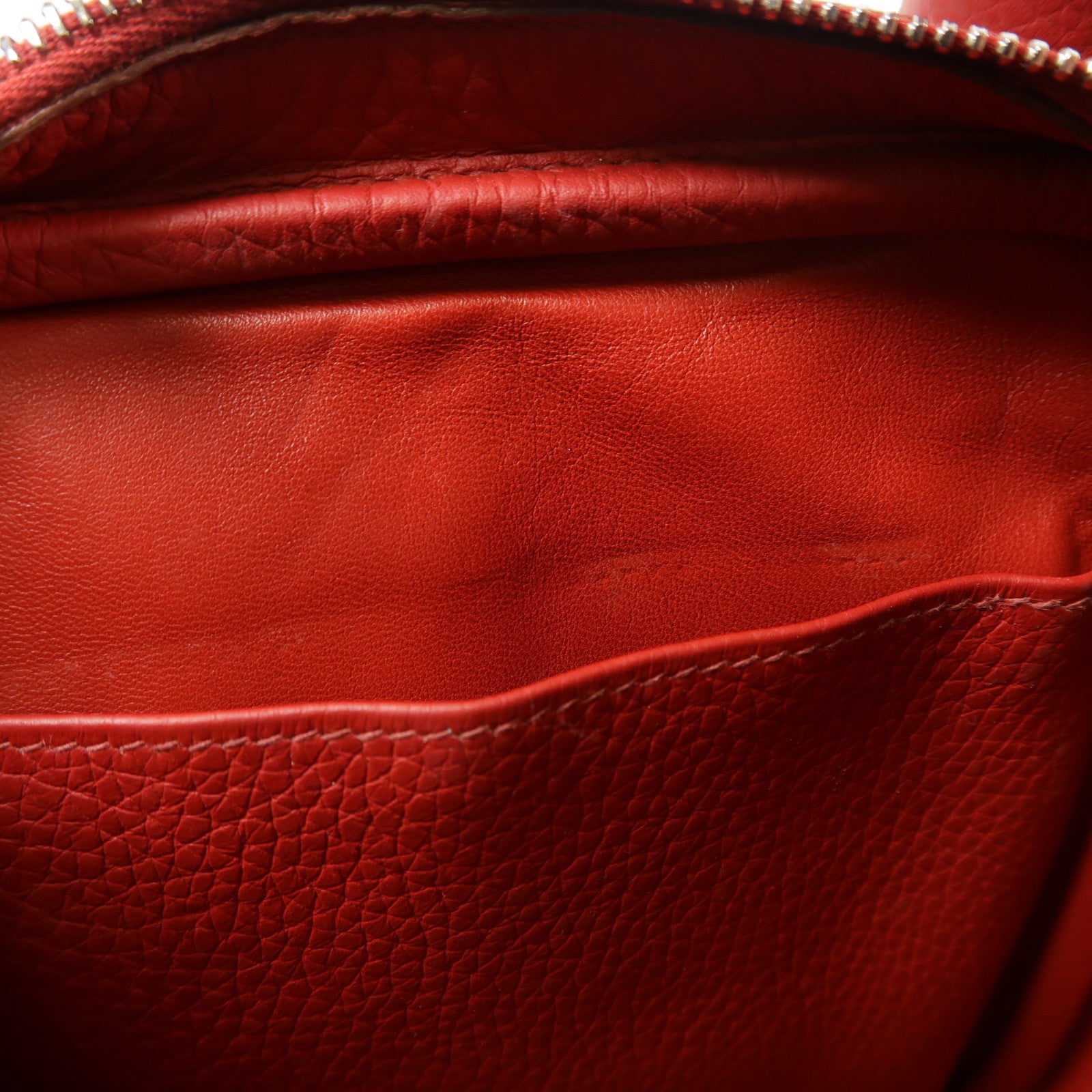 HERMES Clemence皮革Lindy 34銀扣手挽肩背兩用袋Rouge Casaqe