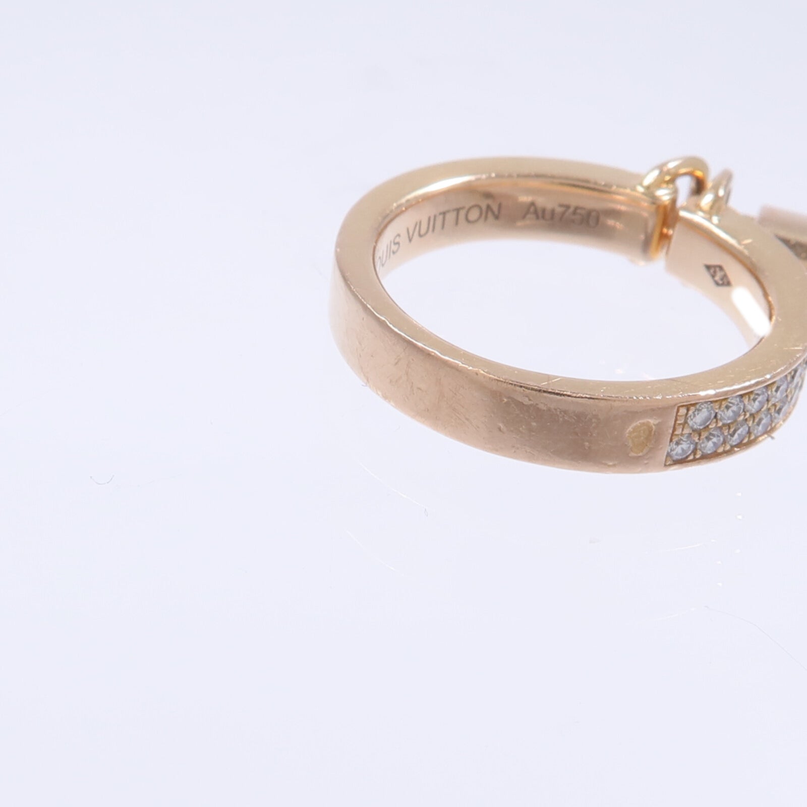 LOUIS VUITTON 18K玫瑰金Lockit Diamond Ring鑽石戒指