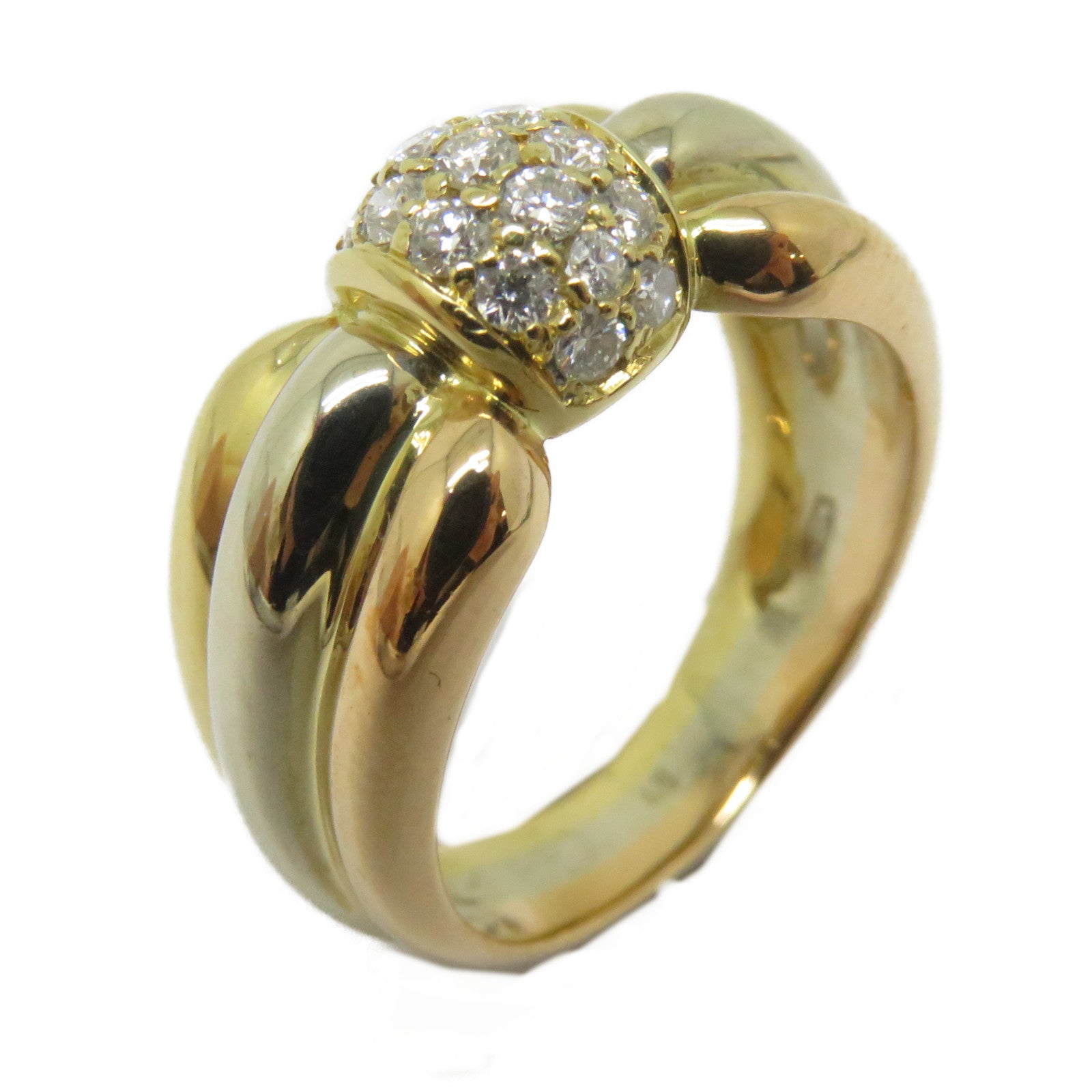 CARTIER 18K黃金/白金/玫瑰金Tri Color Ring戒指Cartier#48/US#4.75
