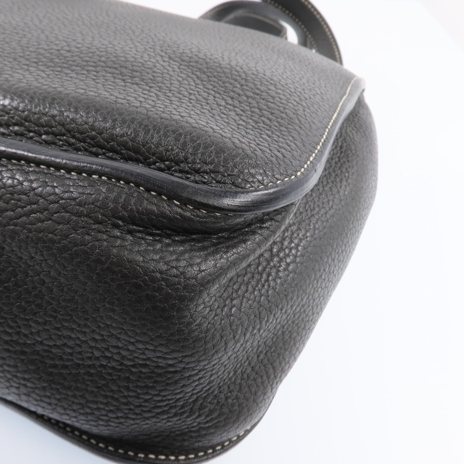 HERMES 【激減優惠】Clemence皮革Halzan 31銀扣手挽肩背兩用袋Graphite