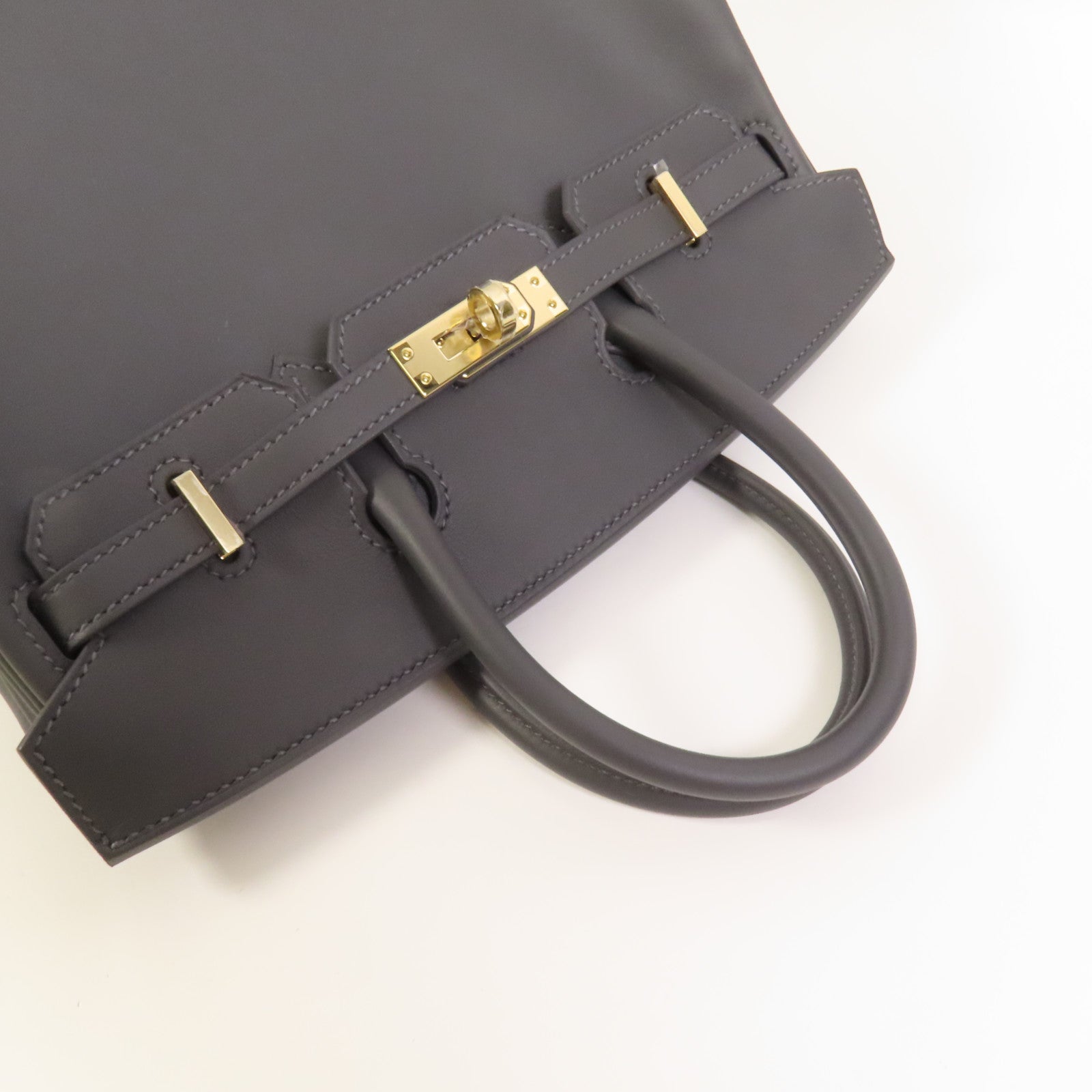 HERMES Swift皮革Birkin 25金扣手挽袋Ardoise