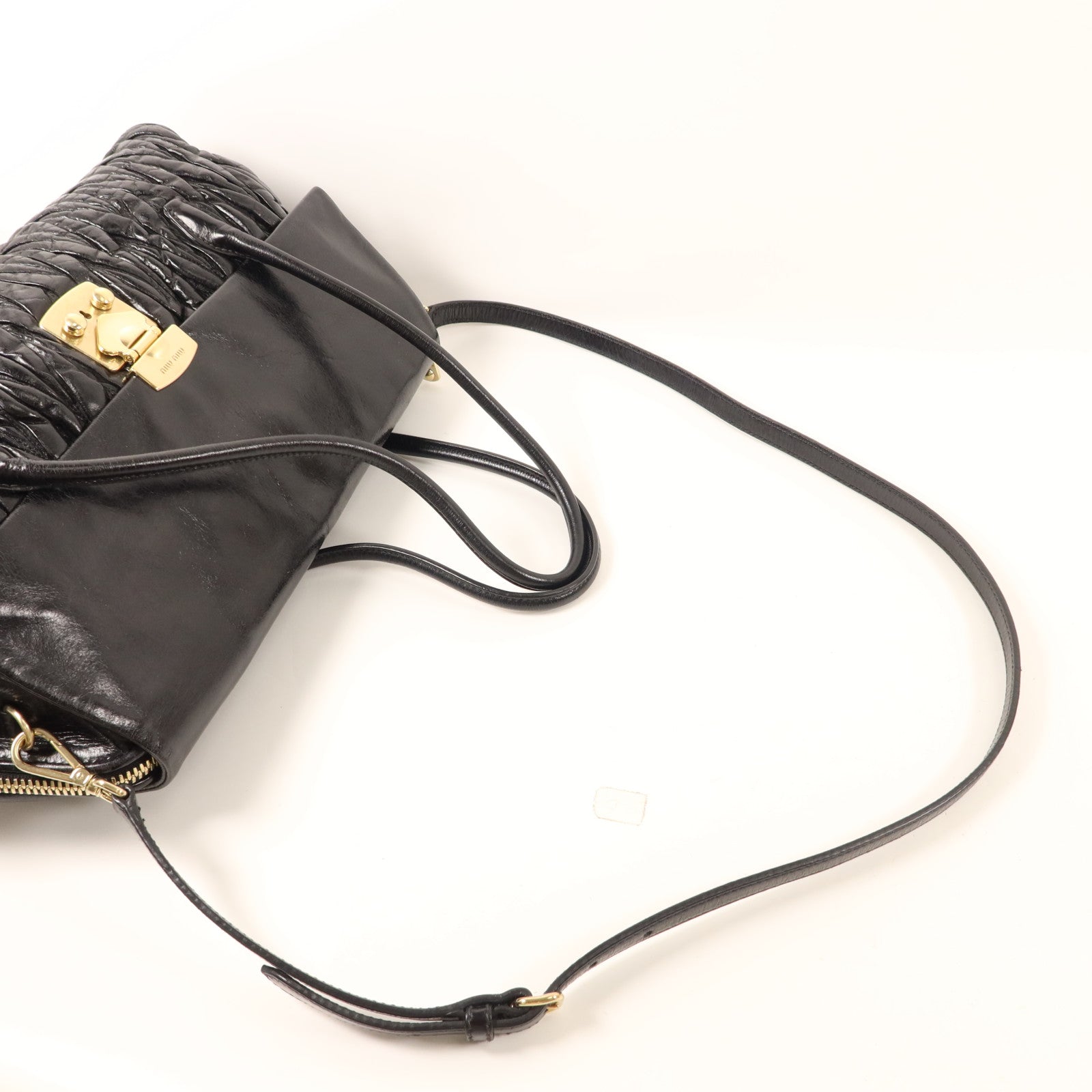 Miu Miu 牛皮皮革2 Way Shoulder Bag金扣手挽肩背兩用袋