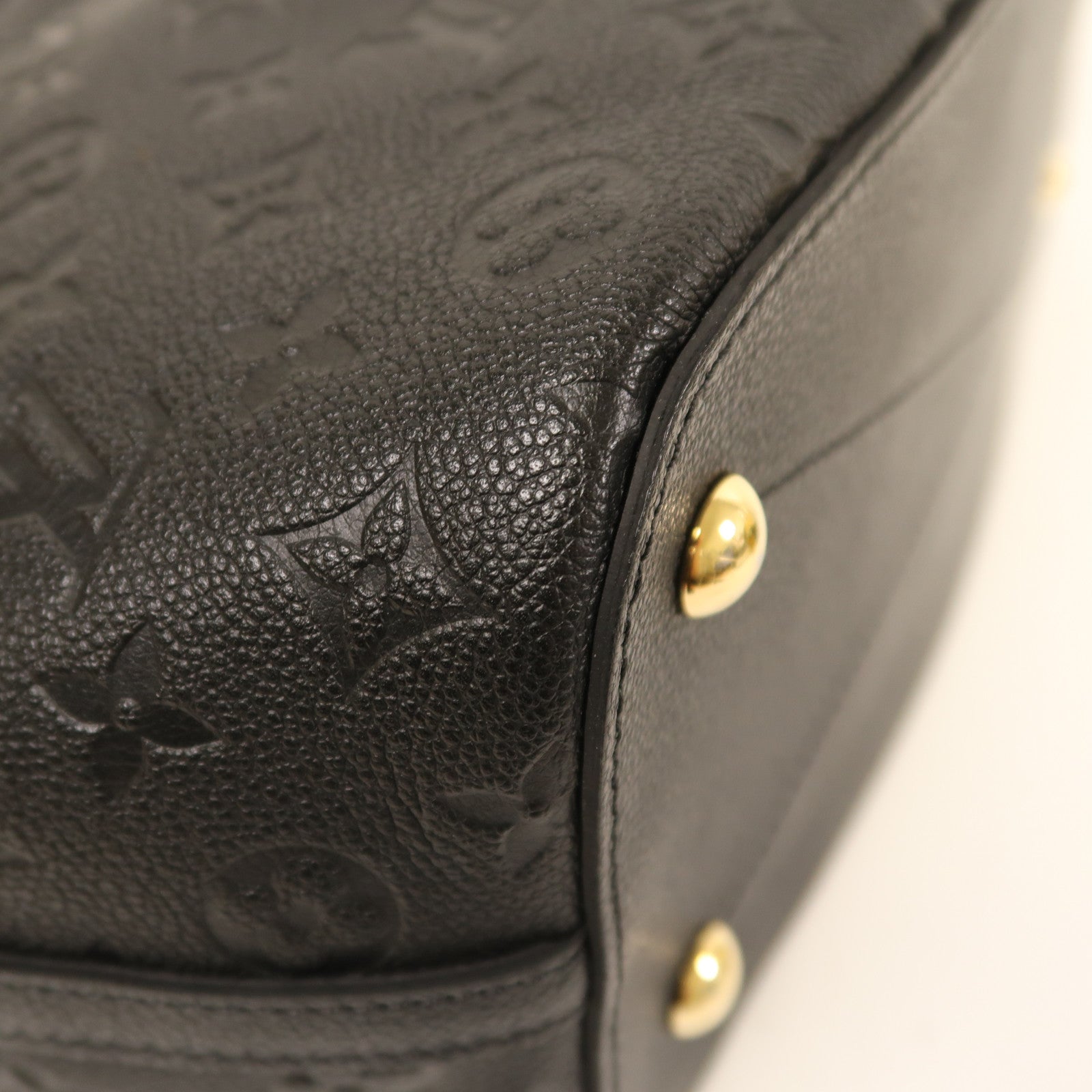 LOUIS VUITTON Monogram Empreinte Mazarine MM金扣手挽肩背兩用袋黑色