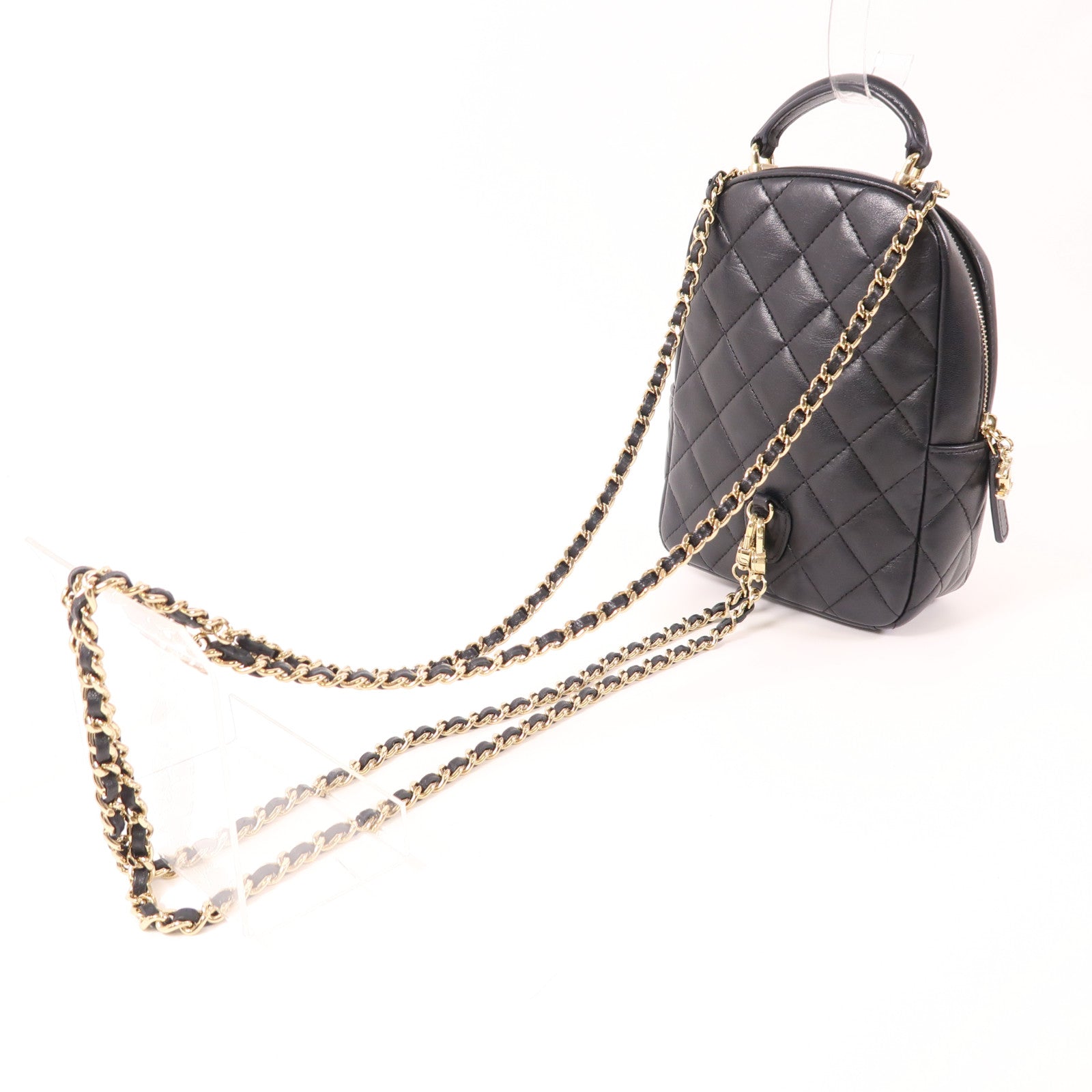 CHANEL 羊皮皮革Mini Backpack金扣背包