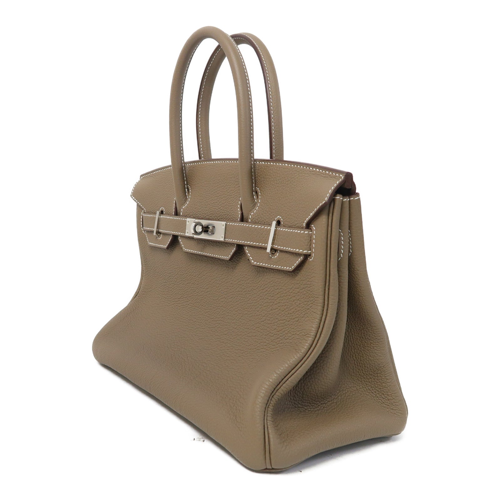 HERMES Togo皮革Birkin 30銀扣手挽袋Etoupe/大象灰色