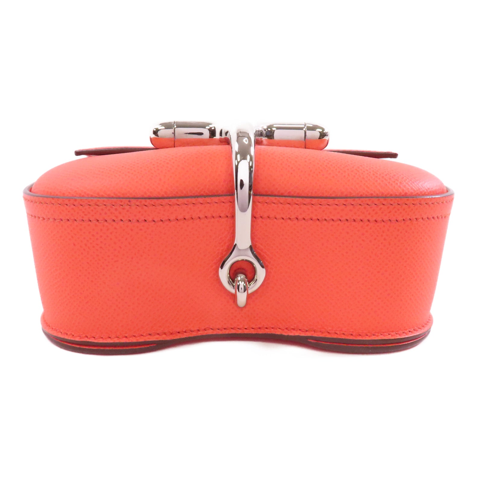 HERMES Epsom皮革Della銀扣肩背袋Rose Jaipur紅色
