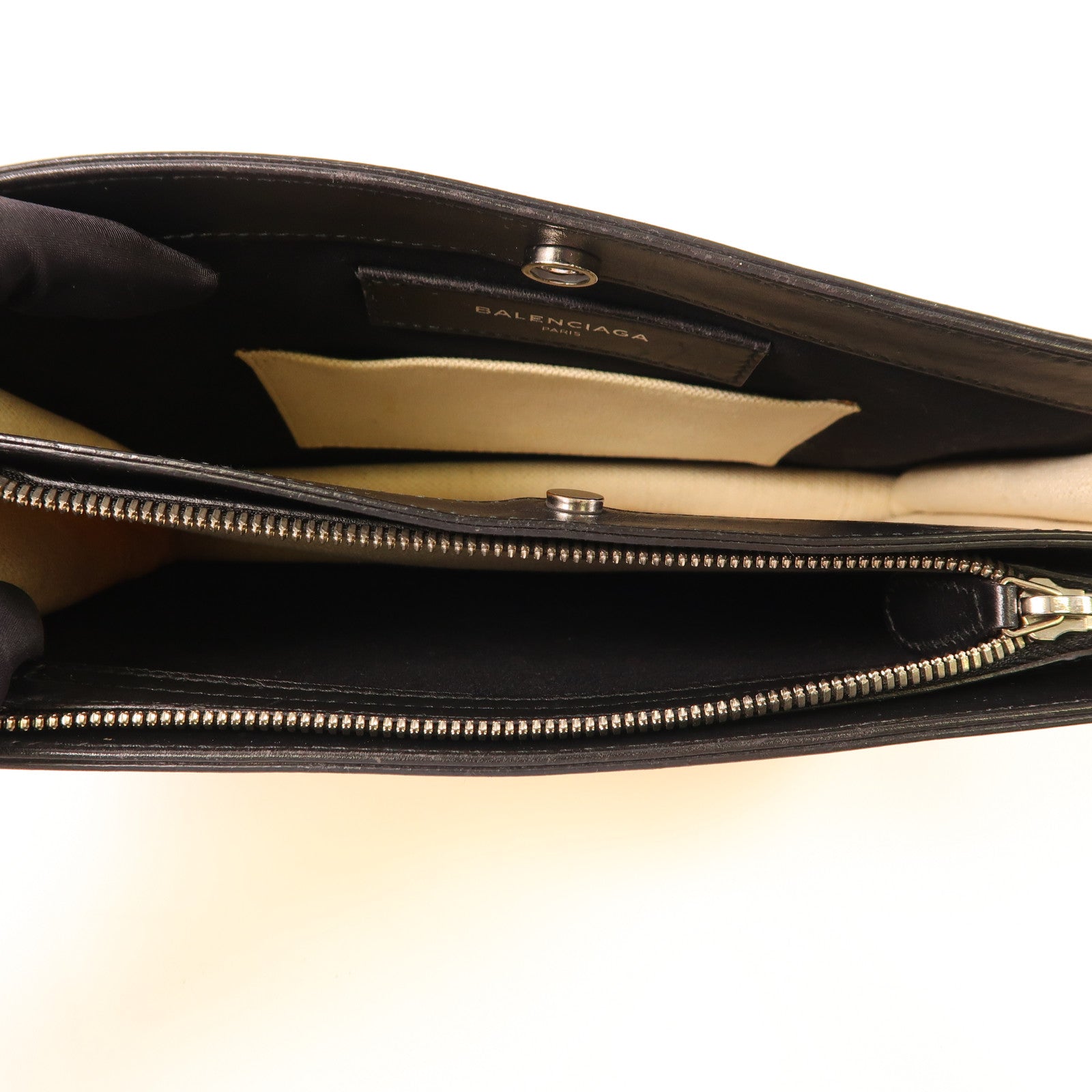 BALENCIAGA 帆布Shoulder Bag銀扣肩背袋