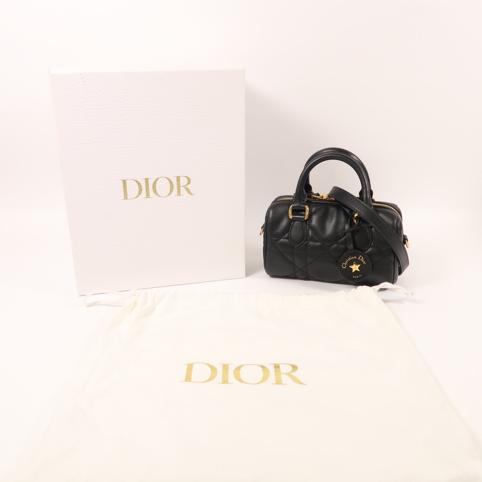 Dior 牛皮皮革2 Way Shoulder金扣手挽肩背兩用袋