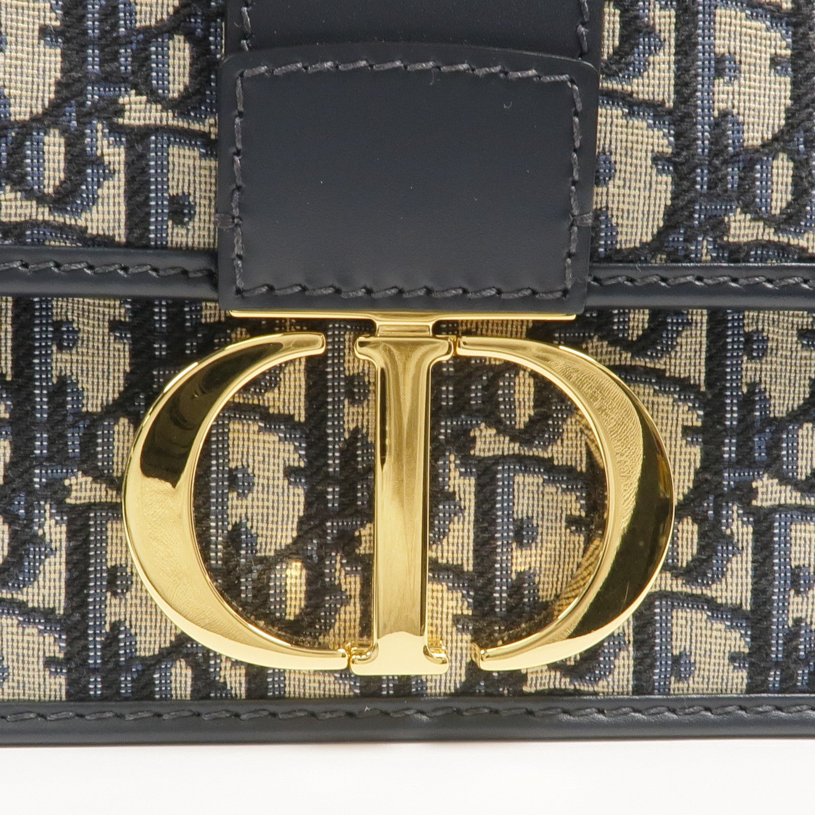 Dior 帆布Oblique 30 Montaigne金扣肩背袋
