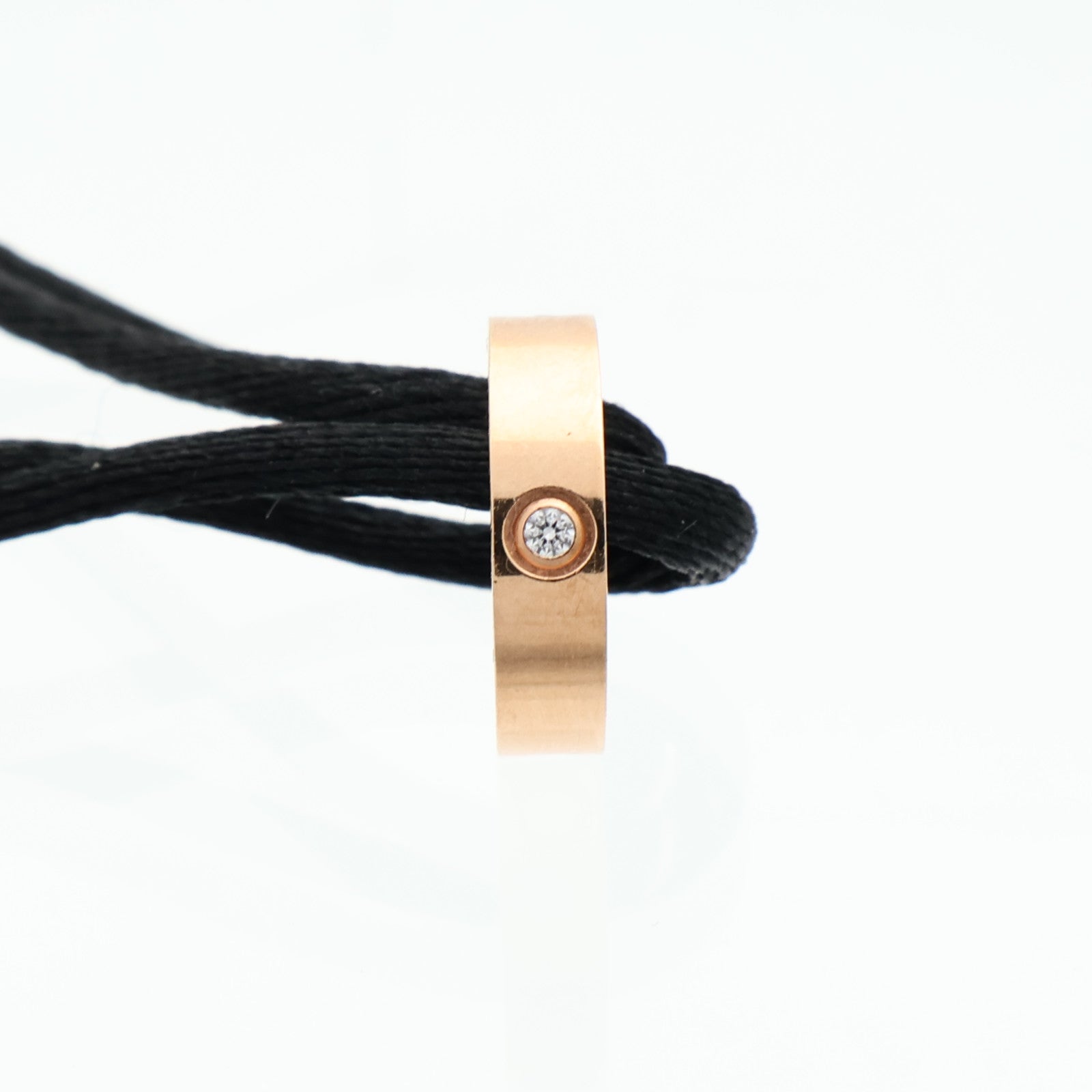 LOUIS VUITTON 18K玫瑰金/聚酯纖維Empreinte Cord 4Dia Bracelet鑽石手鐲