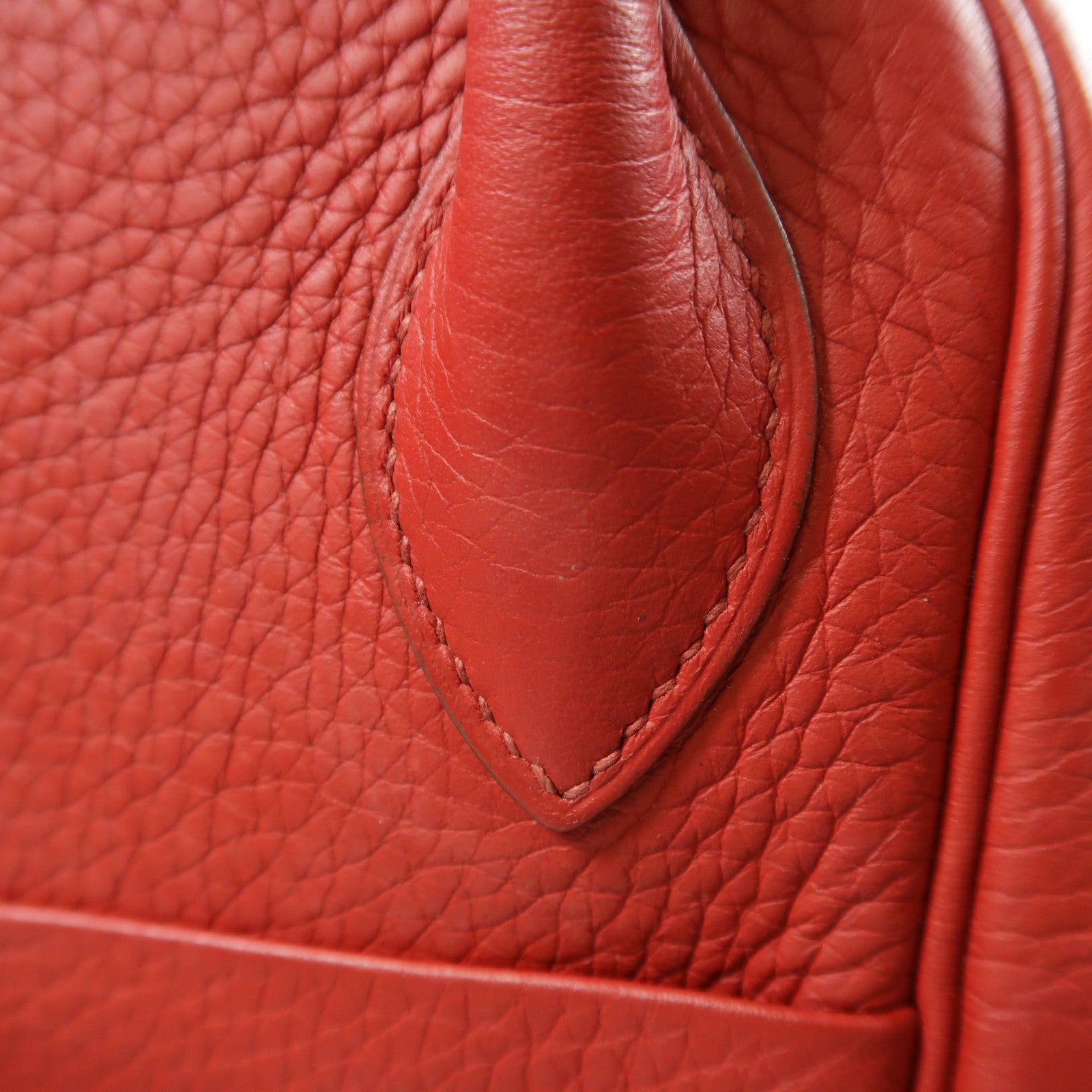HERMES Clemence皮革Lindy 34銀扣手挽肩背兩用袋Rouge Casaqe